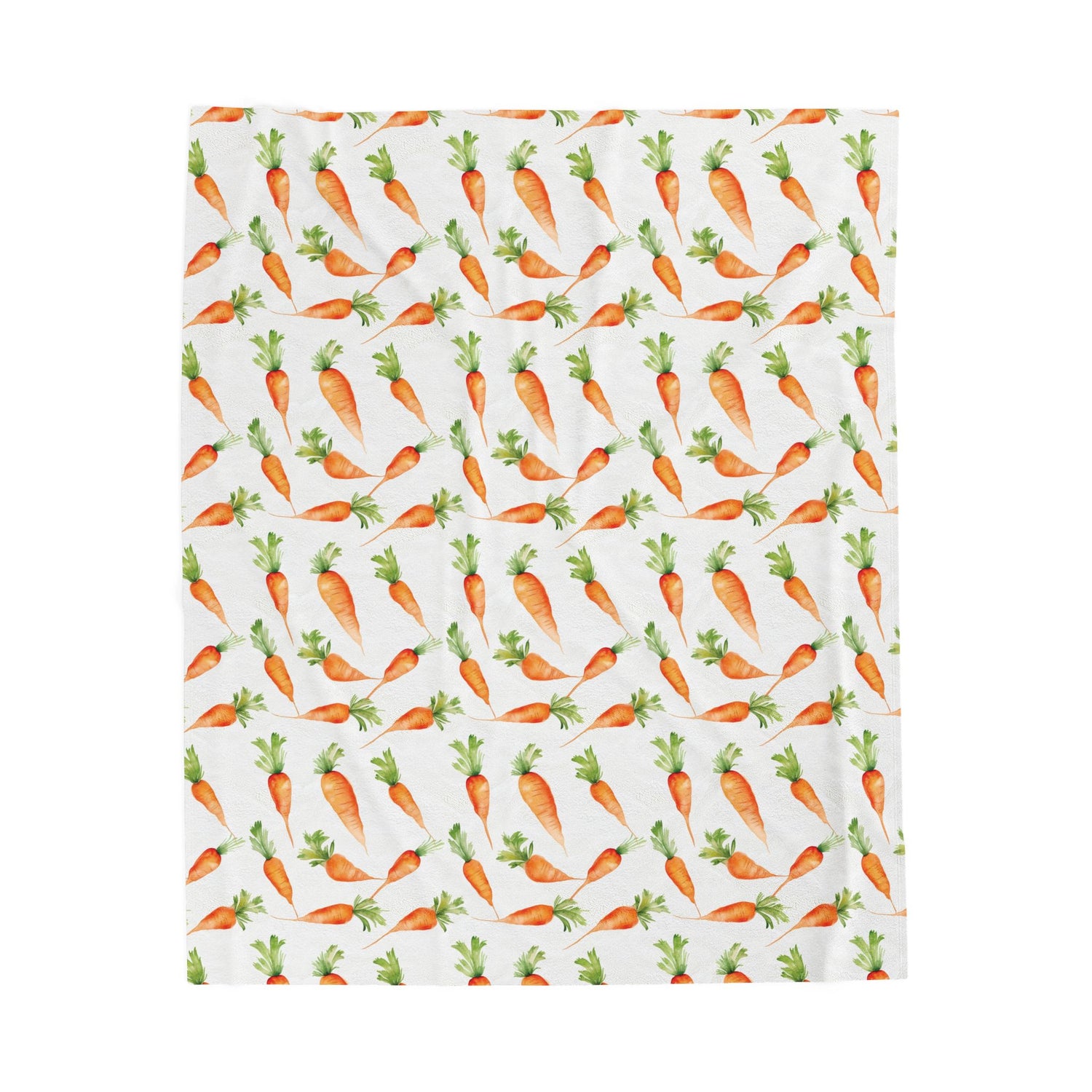 Cozy Carrot Pattern Velveteen Plush Blanket | Soft Throw for Home Décor, Gifts, Nursery, Easter, Kids' Room