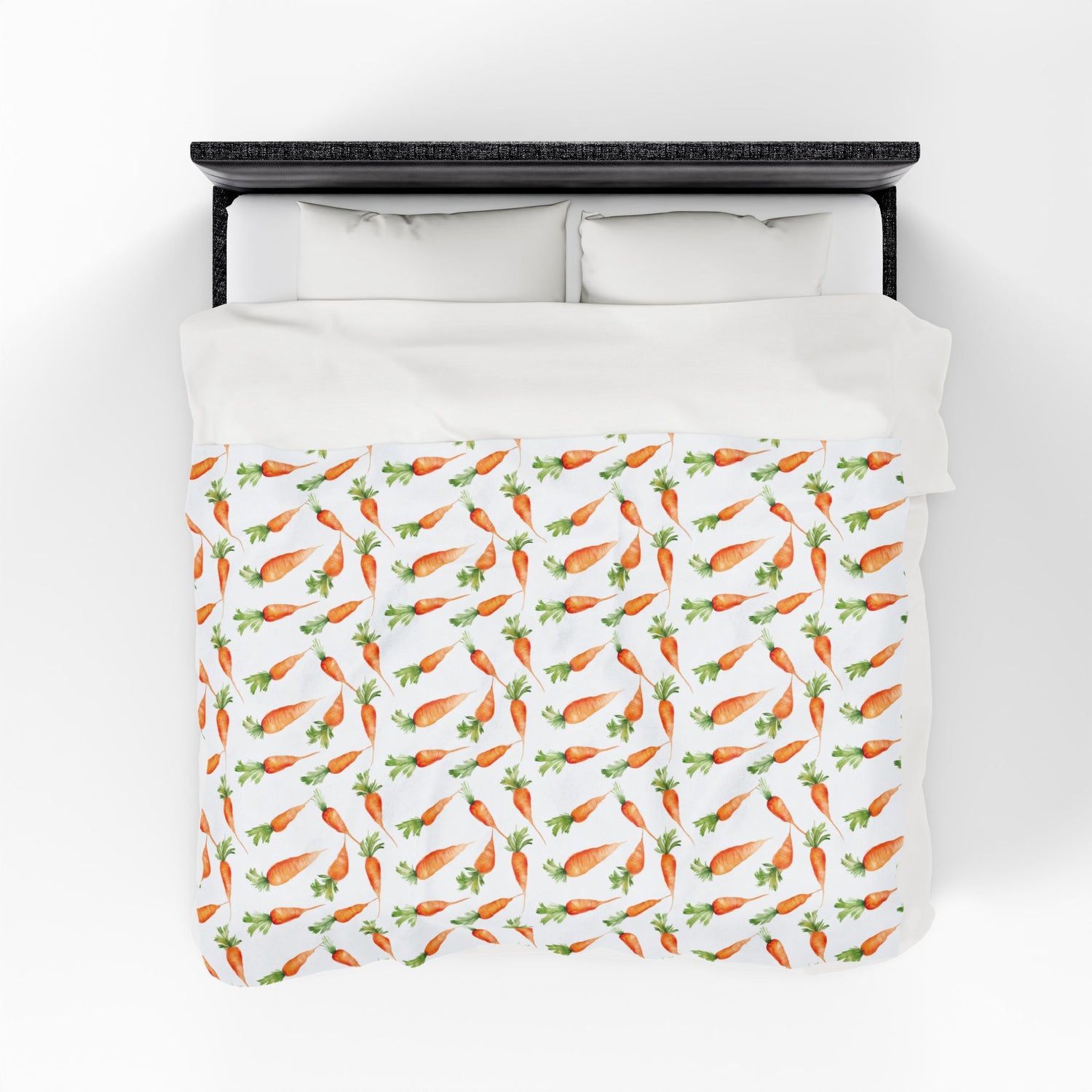 Cozy Carrot Pattern Velveteen Plush Blanket | Soft Throw for Home Décor, Gifts, Nursery, Easter, Kids' Room