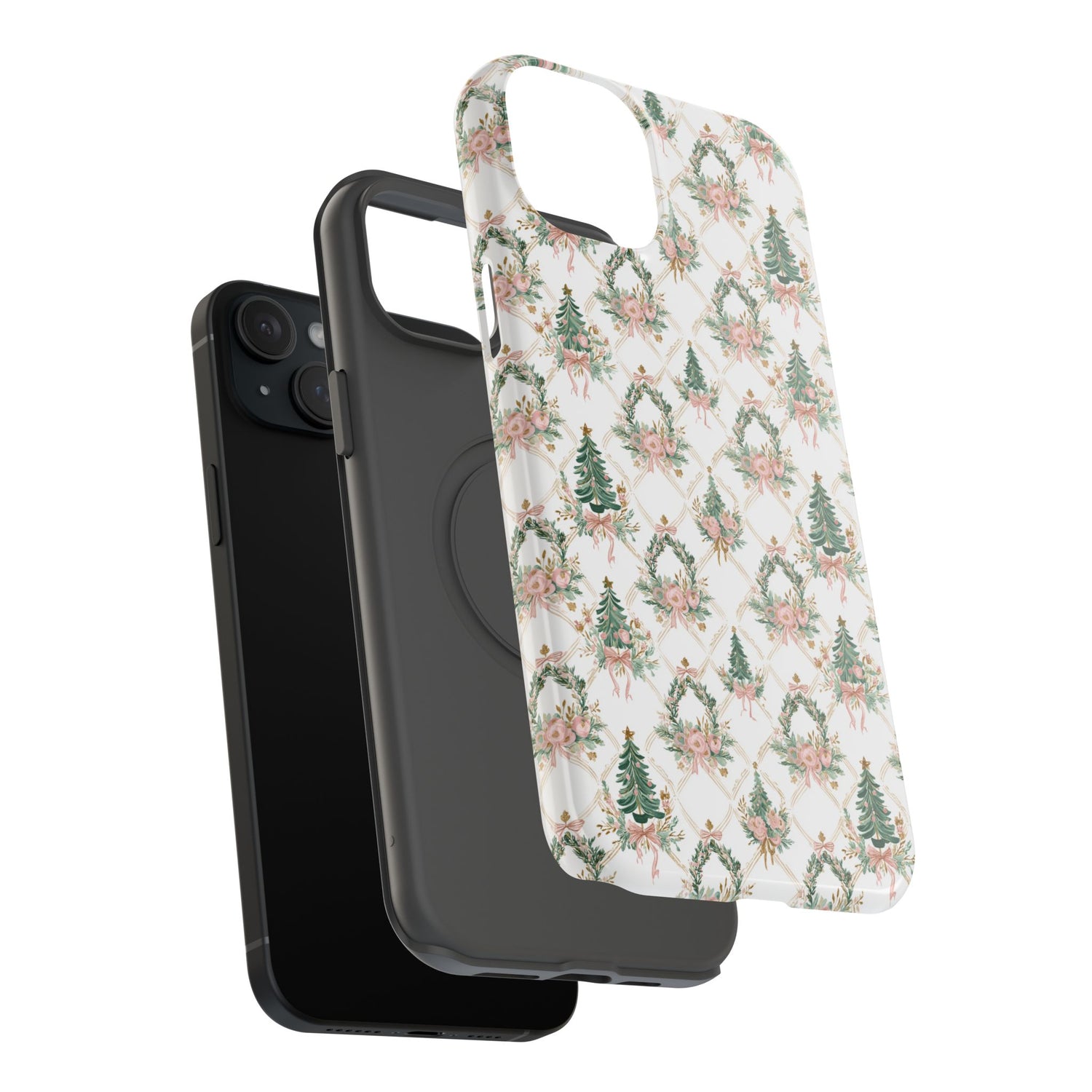 Impact-Resistant Phone Case - Festive Floral Design, Impact-Resistant, iPhone, Samsung