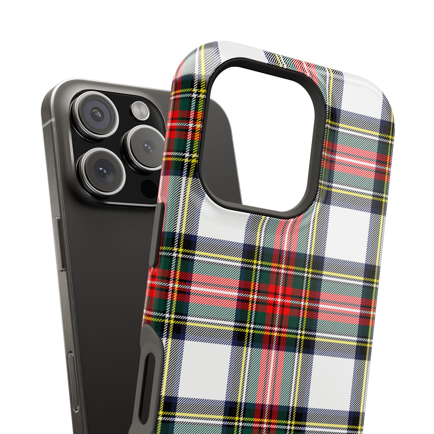 Christmas Holiday Tartan Plaid Impact-Resistant Phone Case, iPhone, Samsung