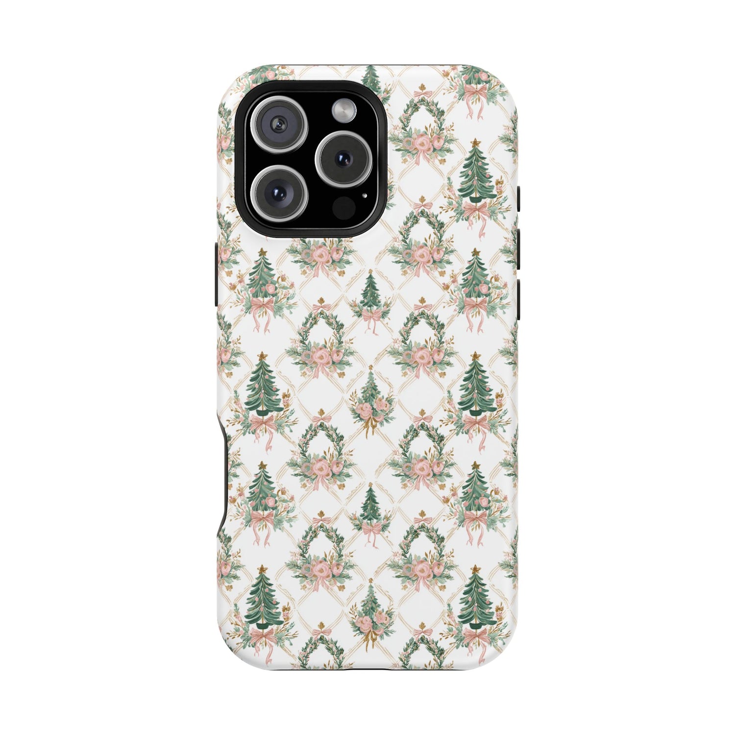 Impact-Resistant Phone Case - Festive Floral Design, Impact-Resistant, iPhone, Samsung