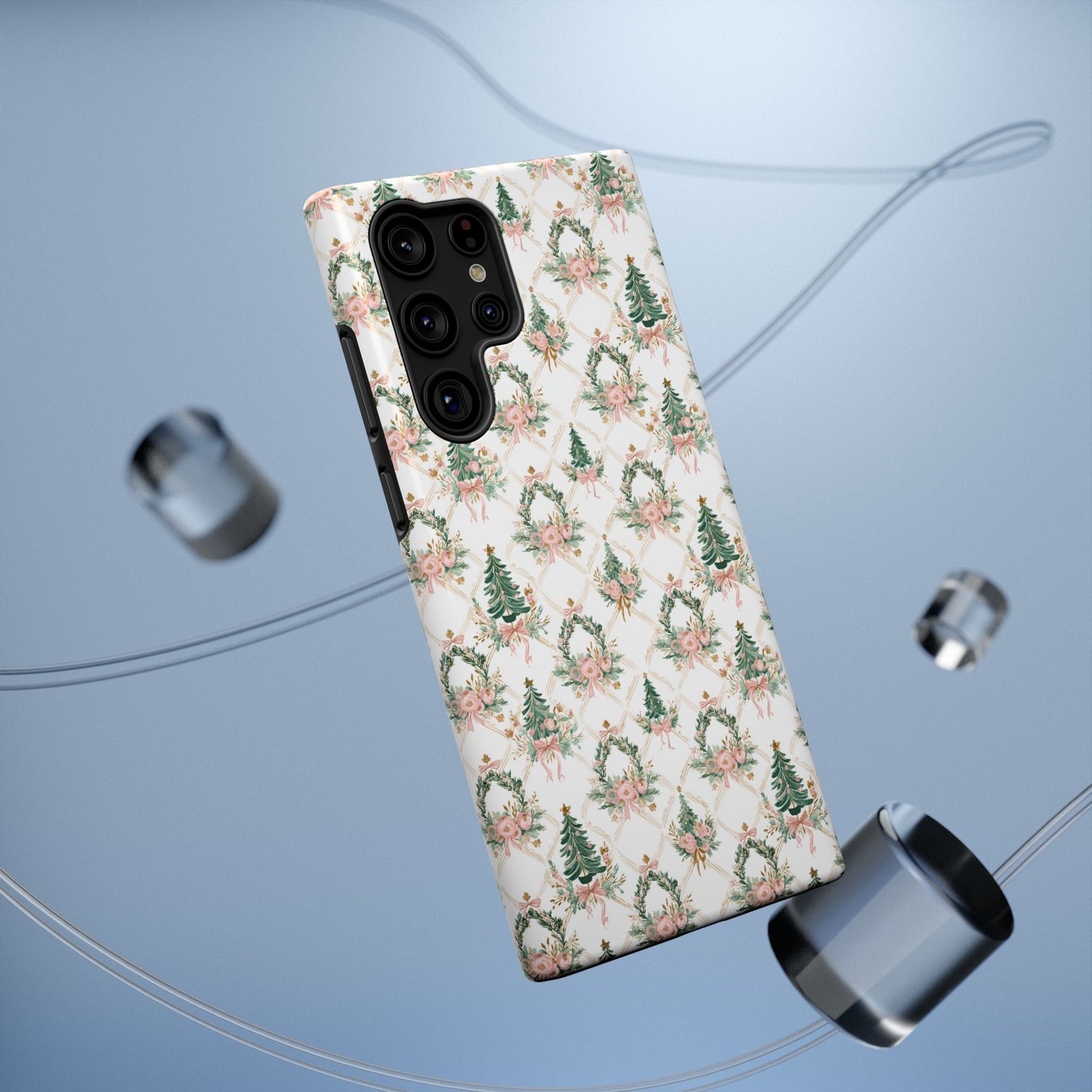 Impact-Resistant Phone Case - Festive Floral Design, Impact-Resistant, iPhone, Samsung