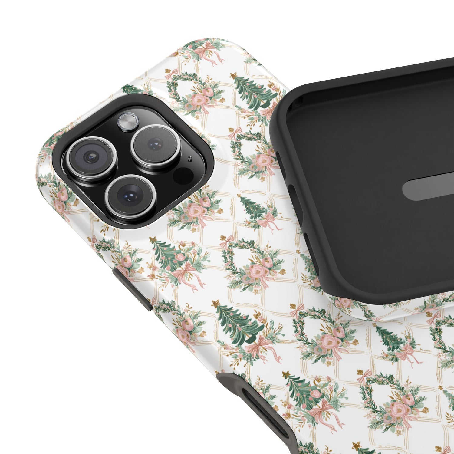 Impact-Resistant Phone Case - Festive Floral Design, Impact-Resistant, iPhone, Samsung
