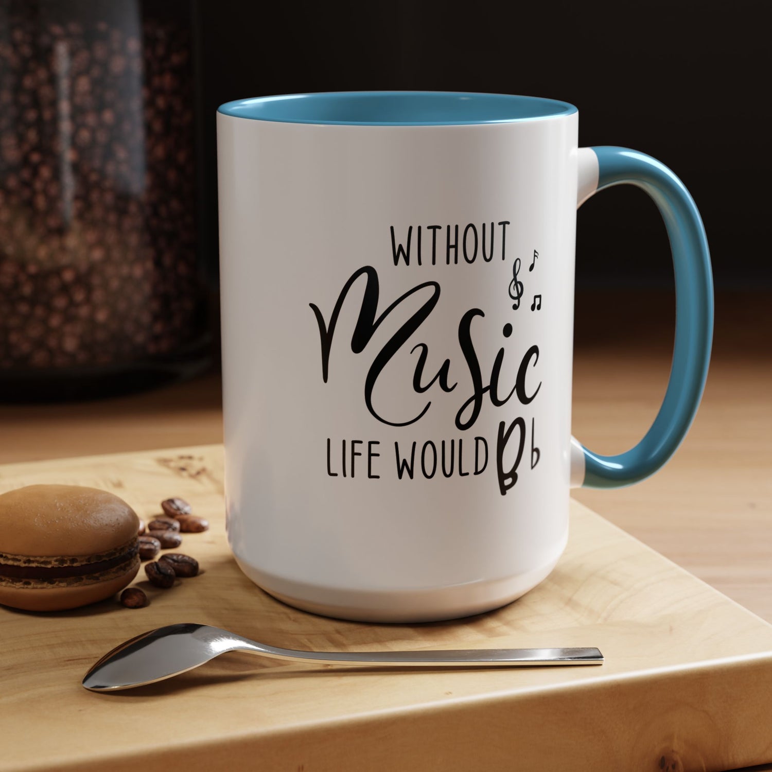 Music Lover Mug/Without Music/Accent Coffee Mug (11, 15oz)/Double-sided Mug/Music Quote Mug/Gifts for him/her/Music Teacher