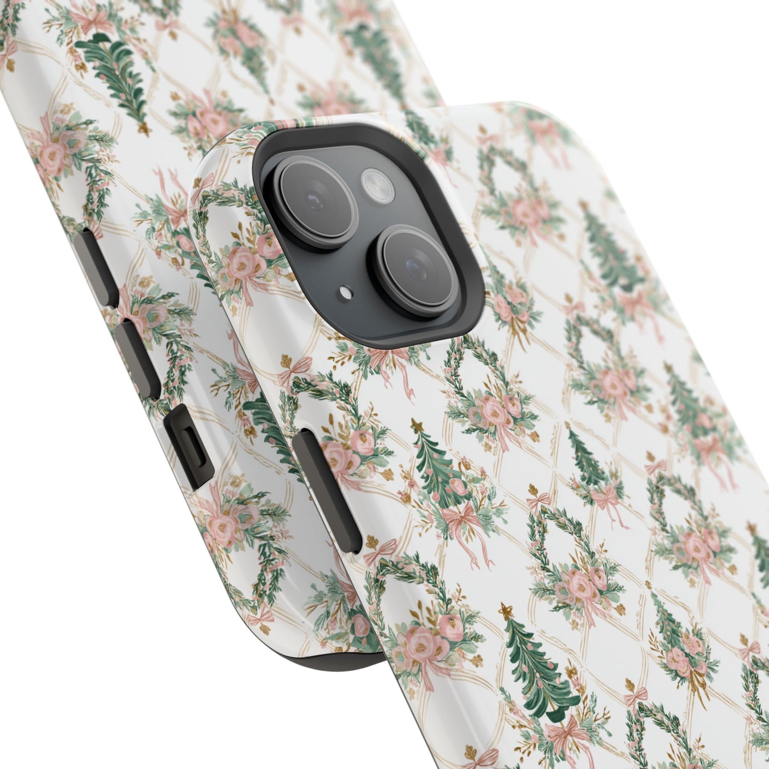 Impact-Resistant Phone Case - Festive Floral Design, Impact-Resistant, iPhone, Samsung