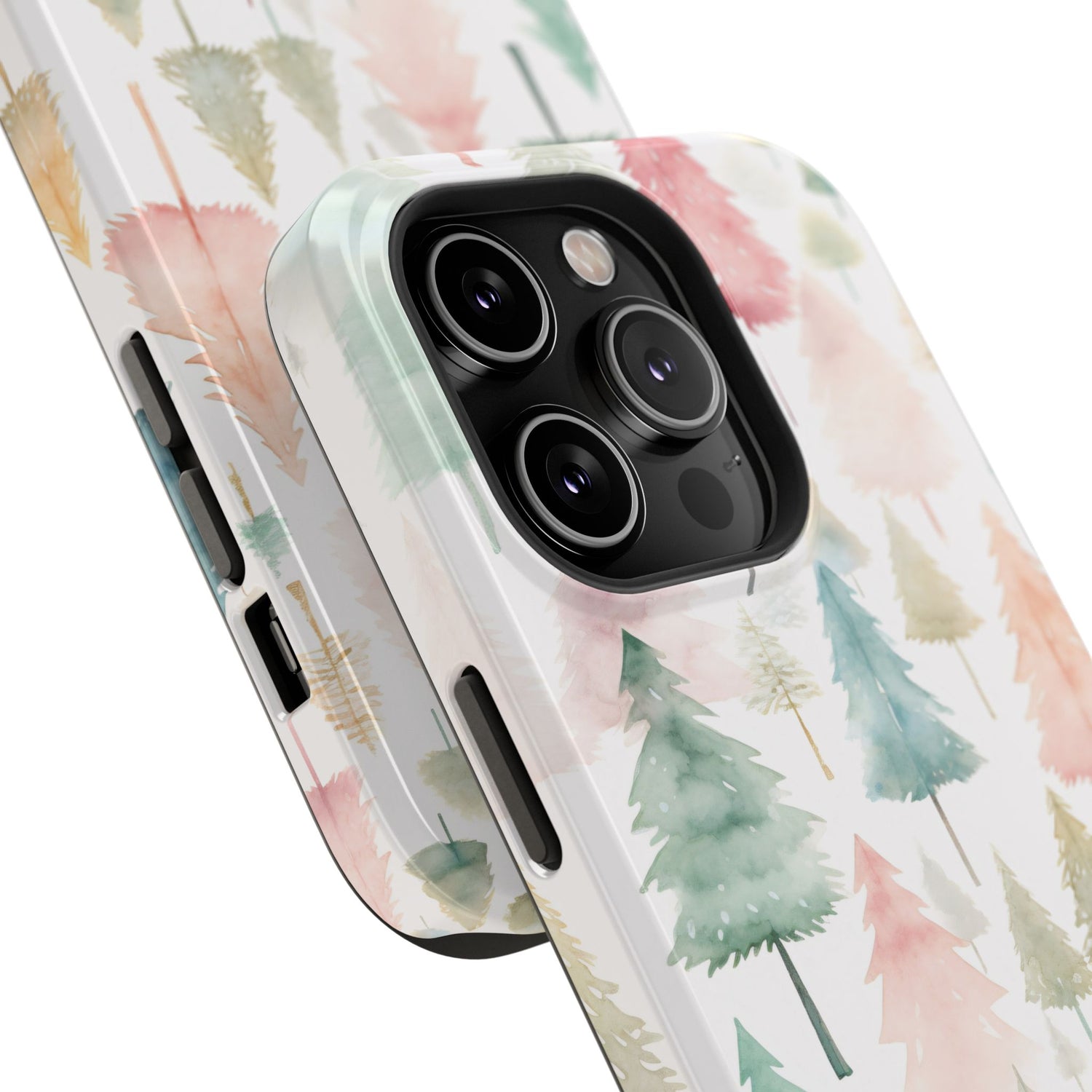 Watercolor Christmas Trees Impact-Resistant Phone Case, iPhone, Samsung
