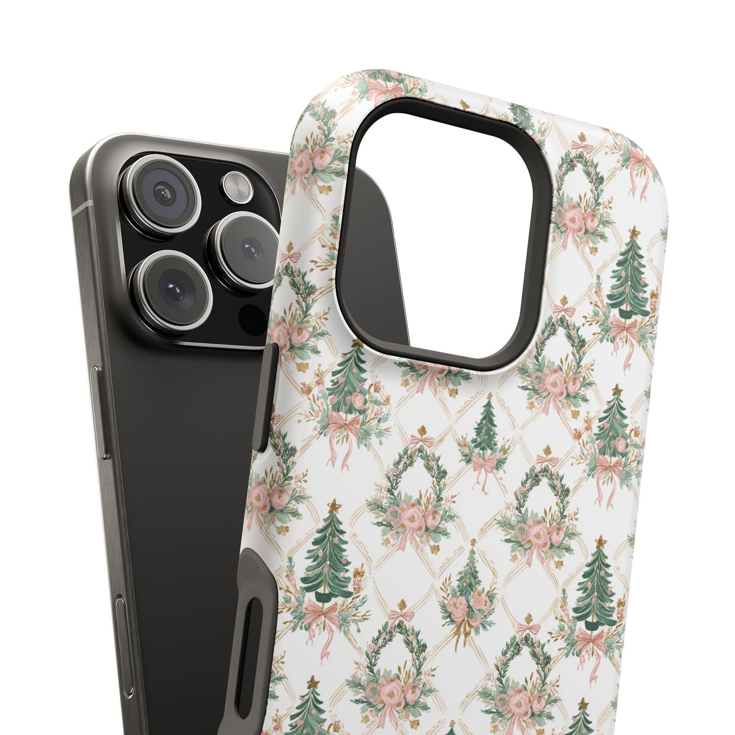 Impact-Resistant Phone Case - Festive Floral Design, Impact-Resistant, iPhone, Samsung