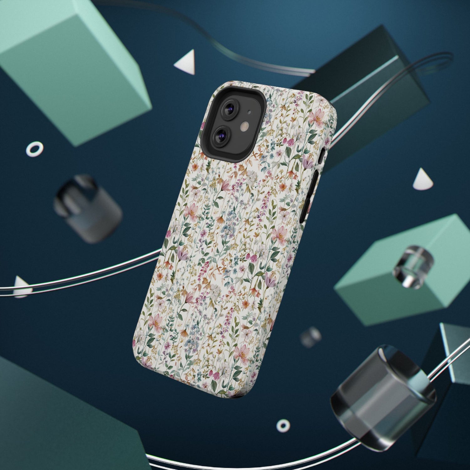 Floral Impact-Resistant Phone Case, iPhone, Samsung