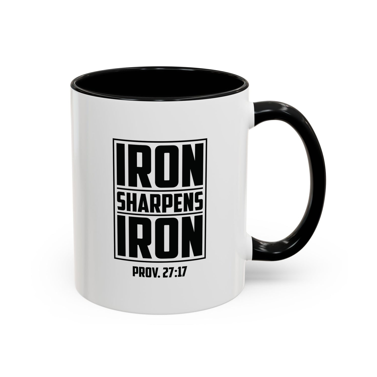 Iron Sharpens Iron Coffee Mug - Inspirational Gift for Friends, Motivational Mug, Proverbs 27:17, Home Office Coffee Cup, Encouragement Mug