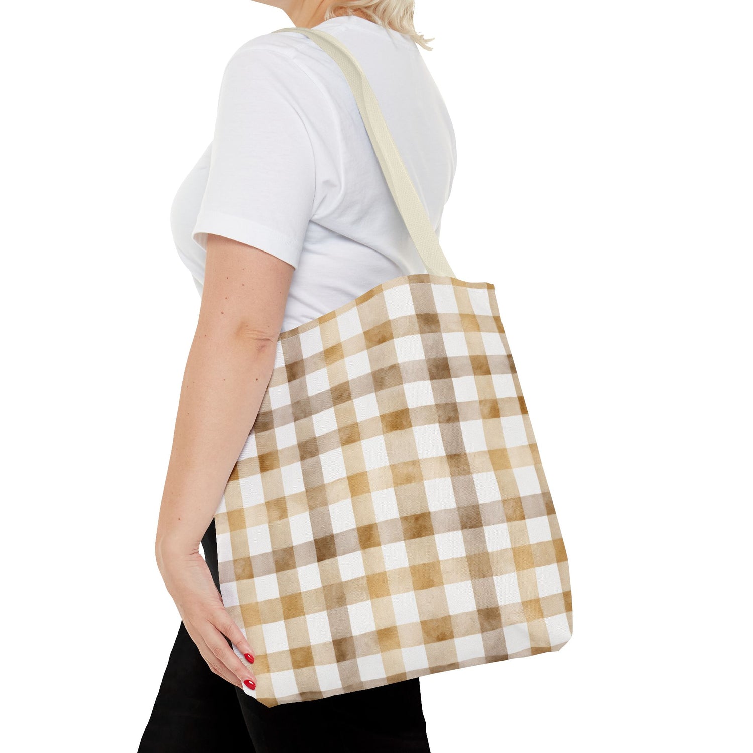 Chic Gingham Fall Tote Bag