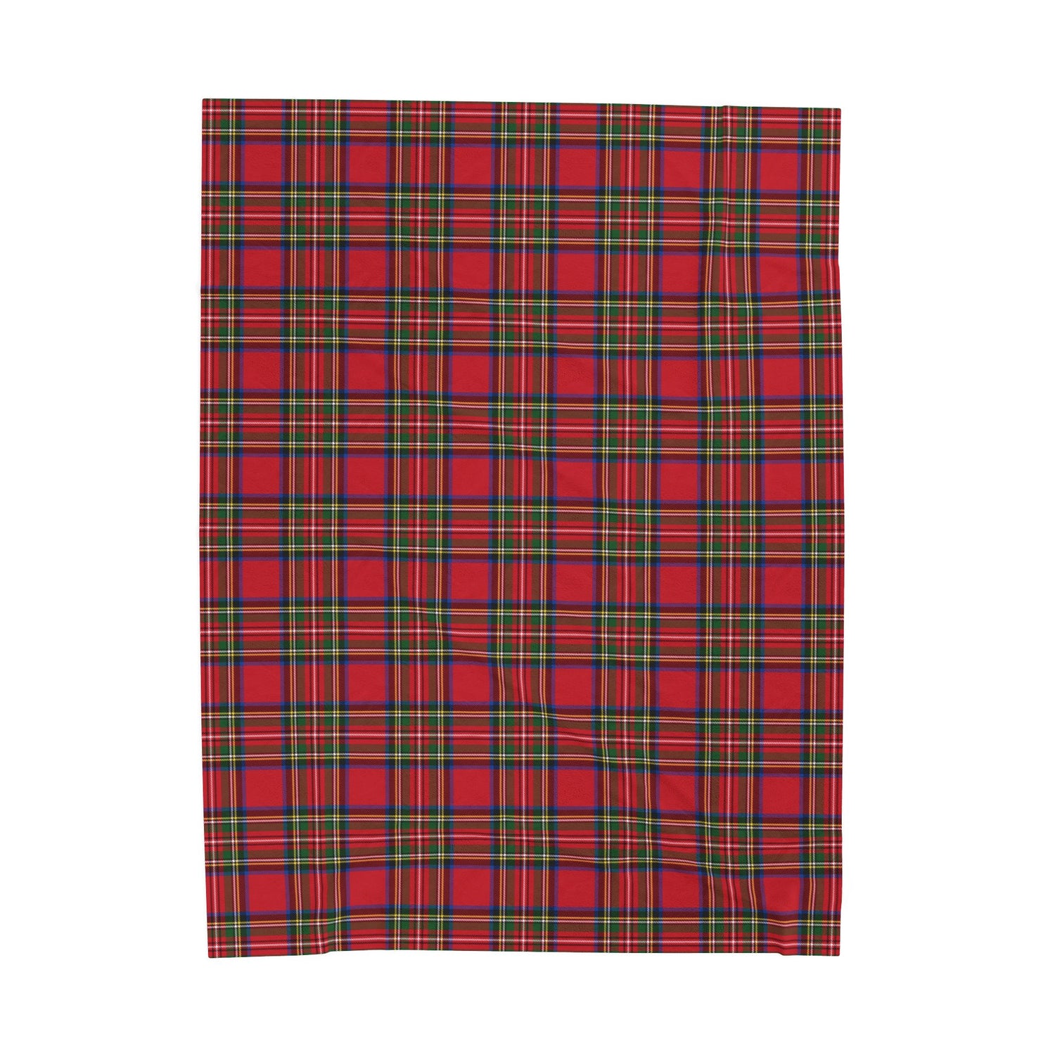 Cozy Plaid Velveteen Blanket Throw in Red Tartan Plaid