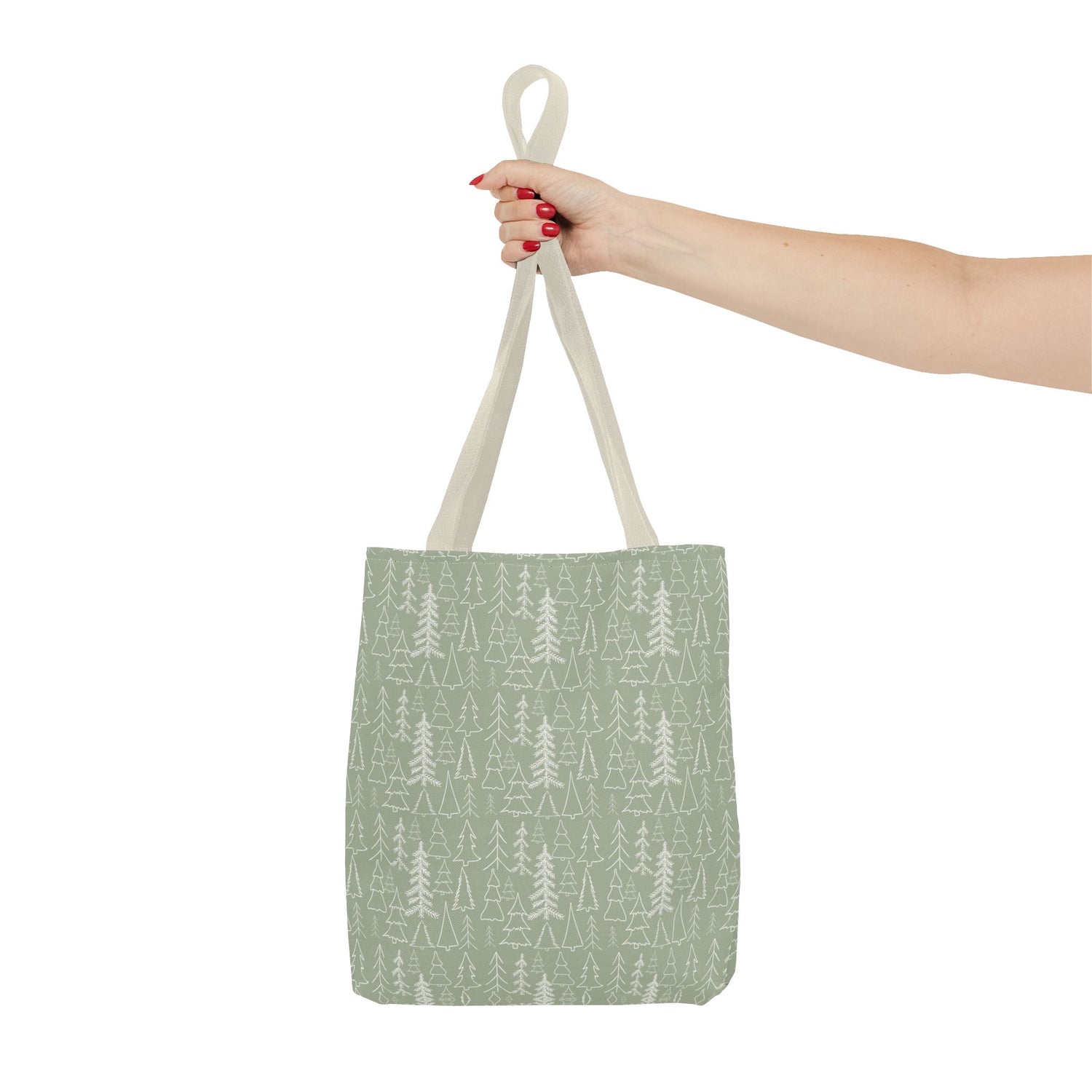Cream Christmas Trees Tote Bag