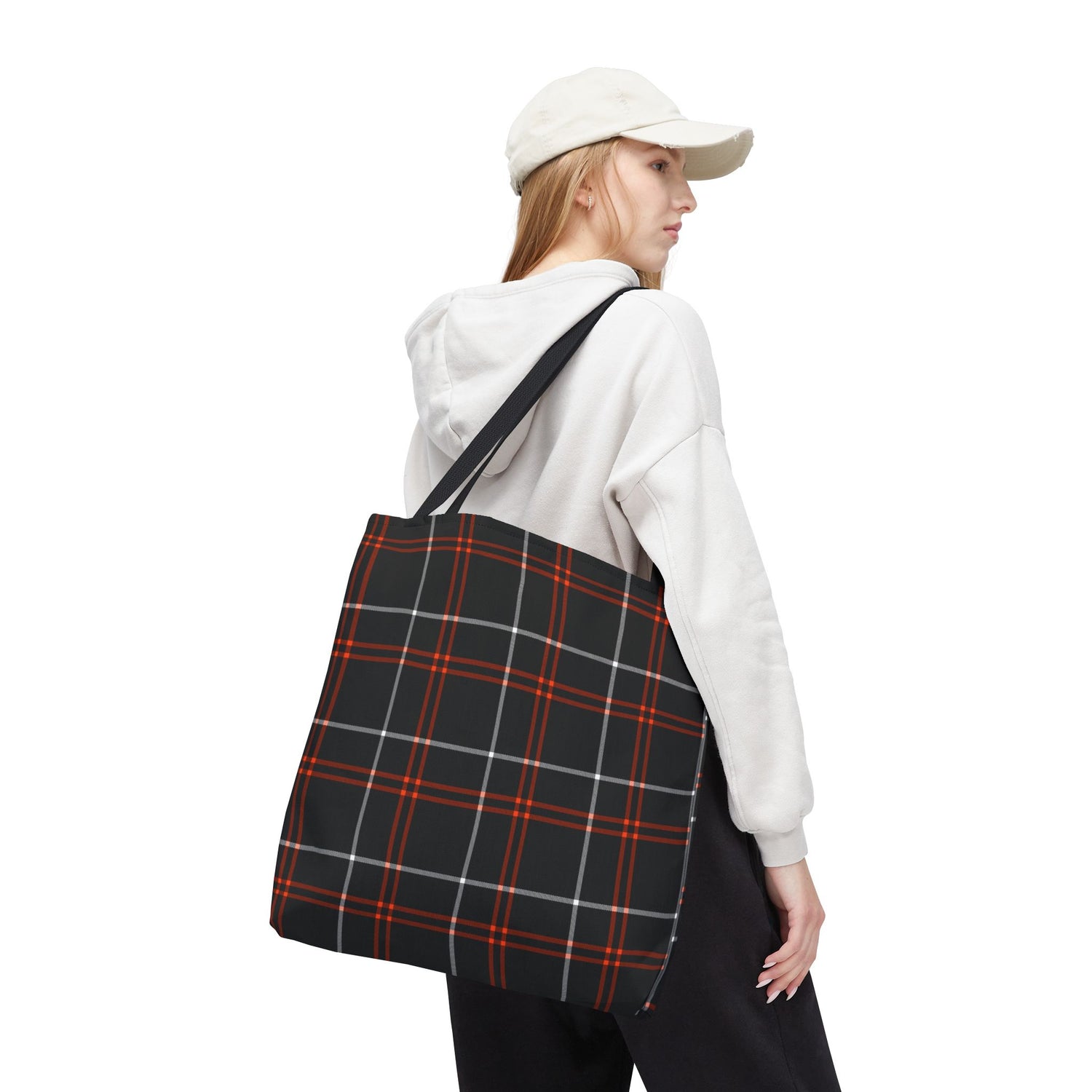Tote Bag Fall Black Plaid