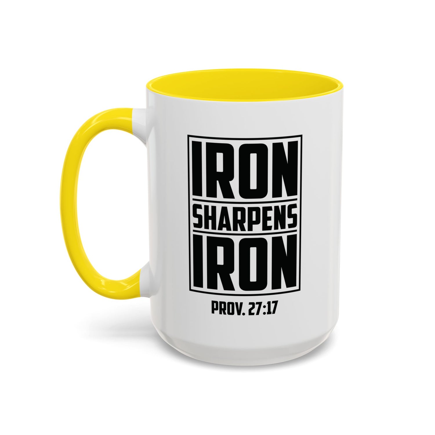 Iron Sharpens Iron Coffee Mug - Inspirational Gift for Friends, Motivational Mug, Proverbs 27:17, Home Office Coffee Cup, Encouragement Mug