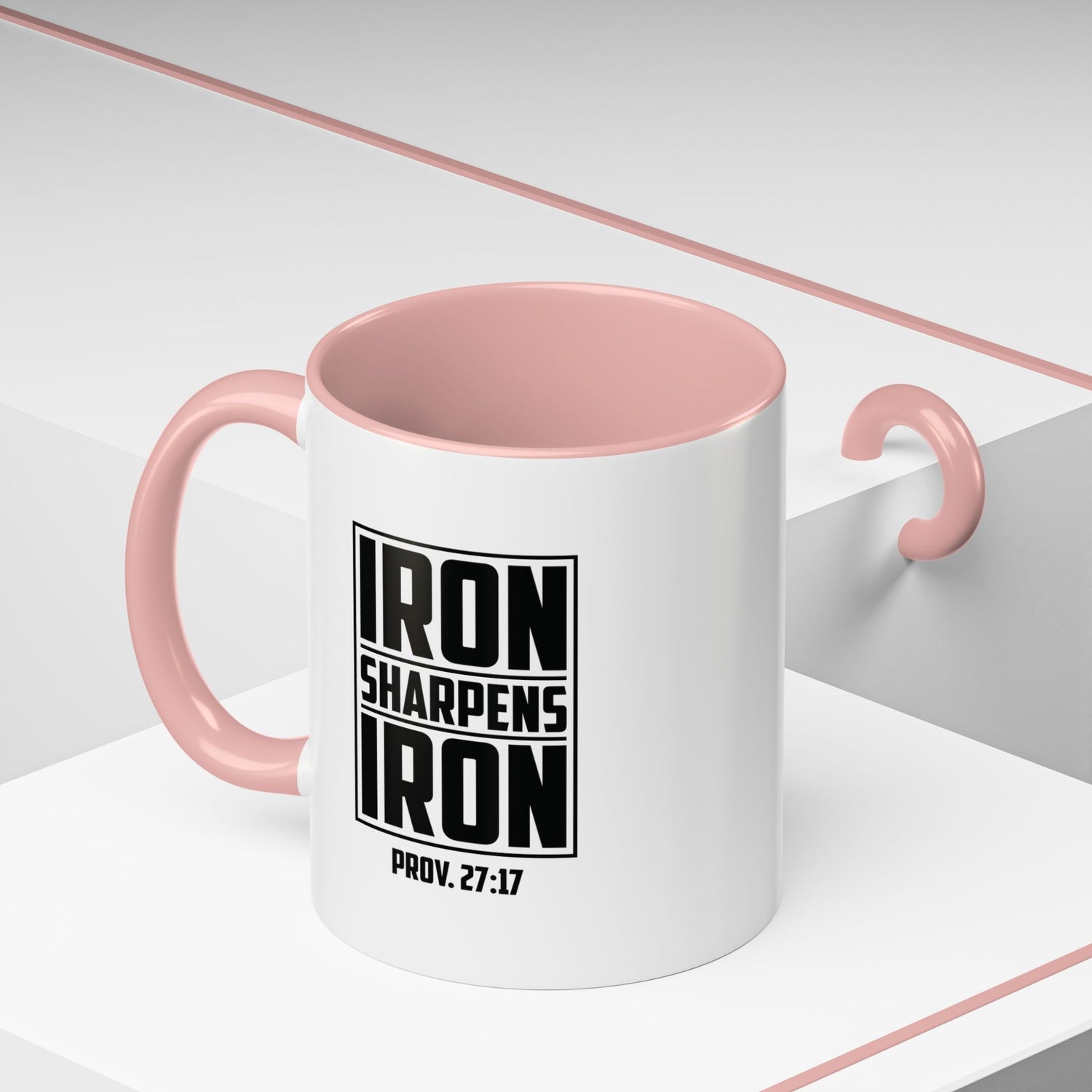 Iron Sharpens Iron Coffee Mug - Inspirational Gift for Friends, Motivational Mug, Proverbs 27:17, Home Office Coffee Cup, Encouragement Mug
