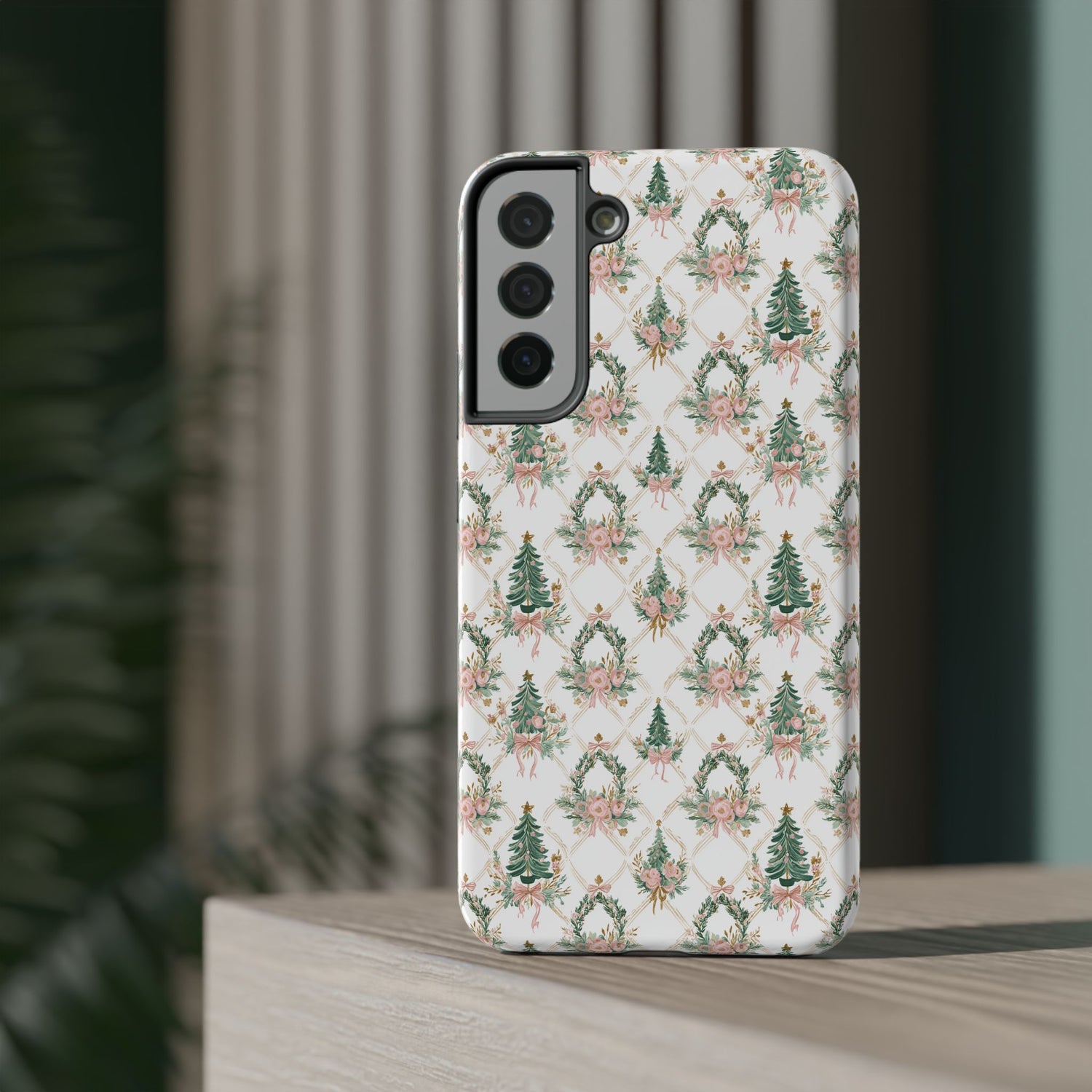 Impact-Resistant Phone Case - Festive Floral Design, Impact-Resistant, iPhone, Samsung