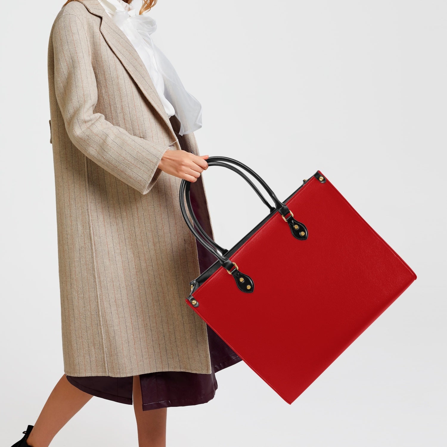 Elegant Classic Tote for Women  Red