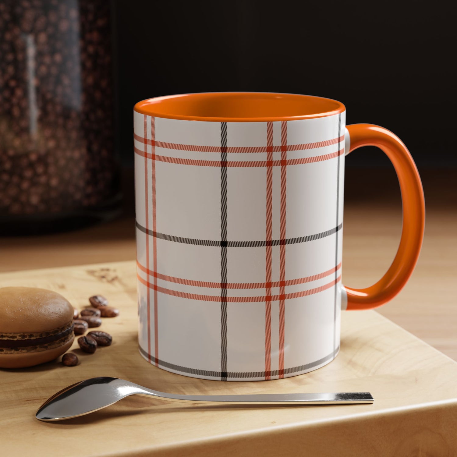 Plaid Accent Coffee Mug | Cozy Vibes, Perfect Gift for Coffee Lovers, Home Decor, Fall and Winter Celebrations, Kitchen Essentials