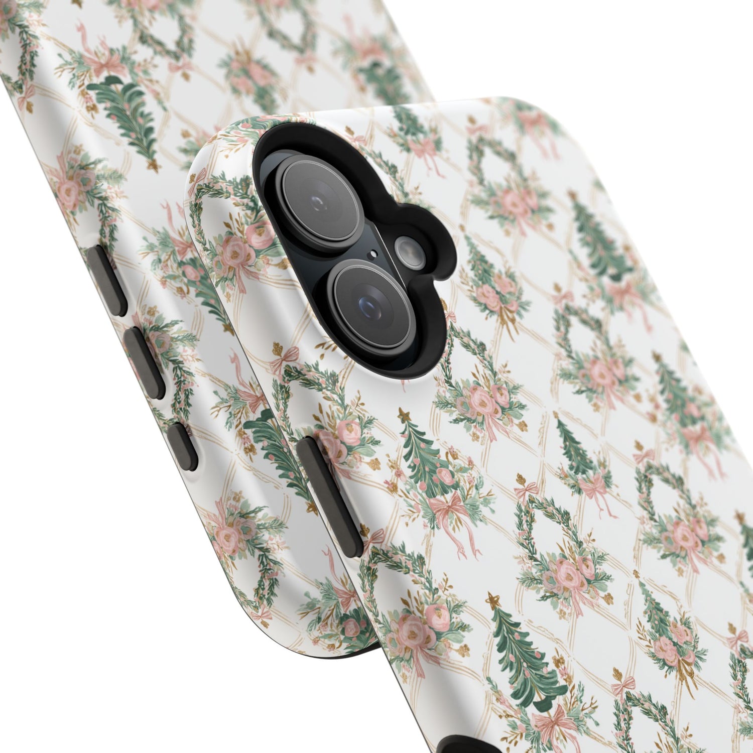 Impact-Resistant Phone Case - Festive Floral Design, Impact-Resistant, iPhone, Samsung