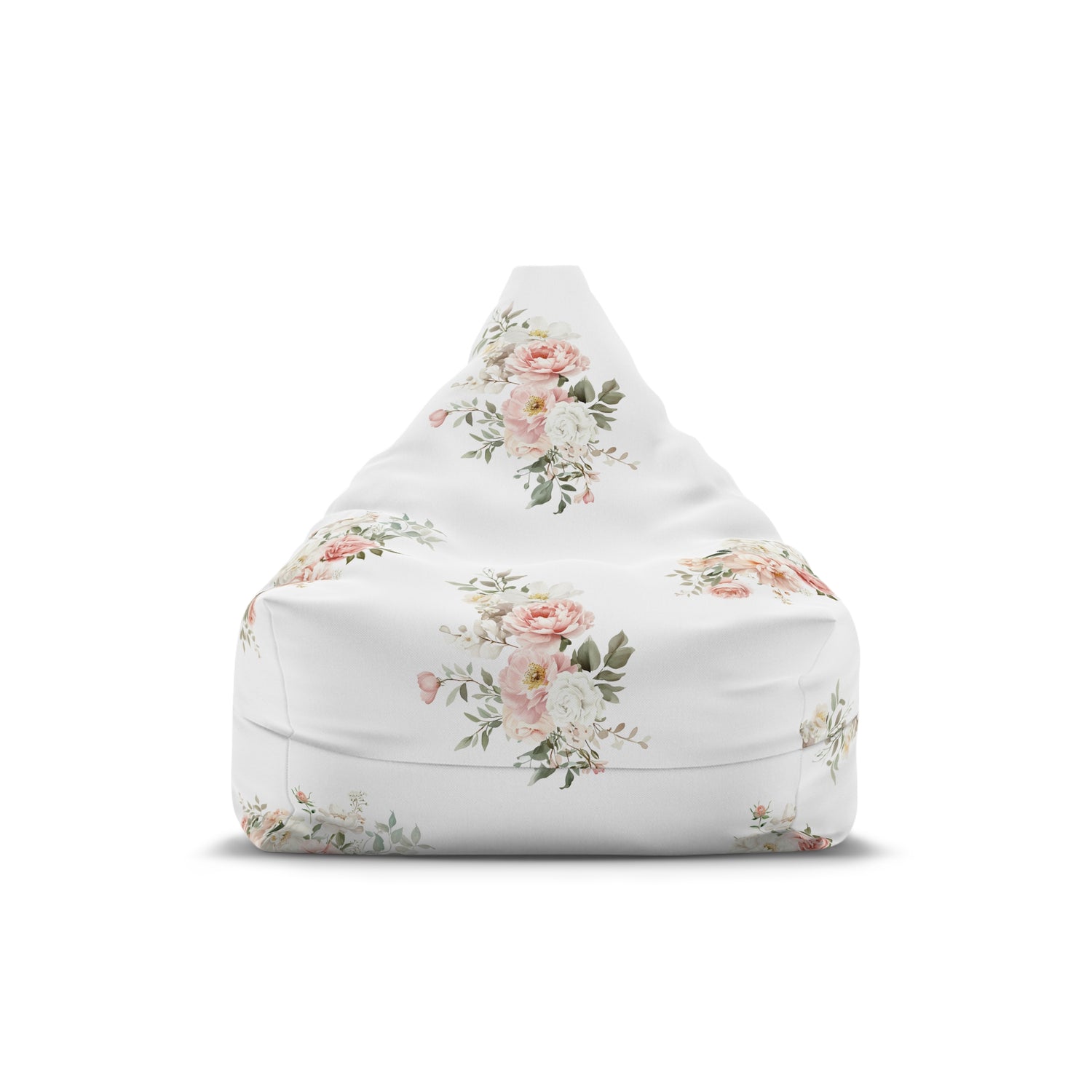 Elegant Coral Floral Bean Bag Chair Cover