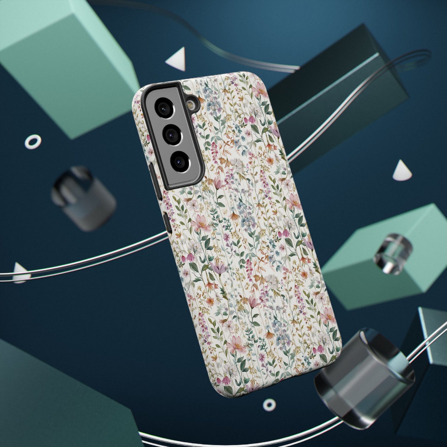 Floral Impact-Resistant Phone Case, iPhone, Samsung