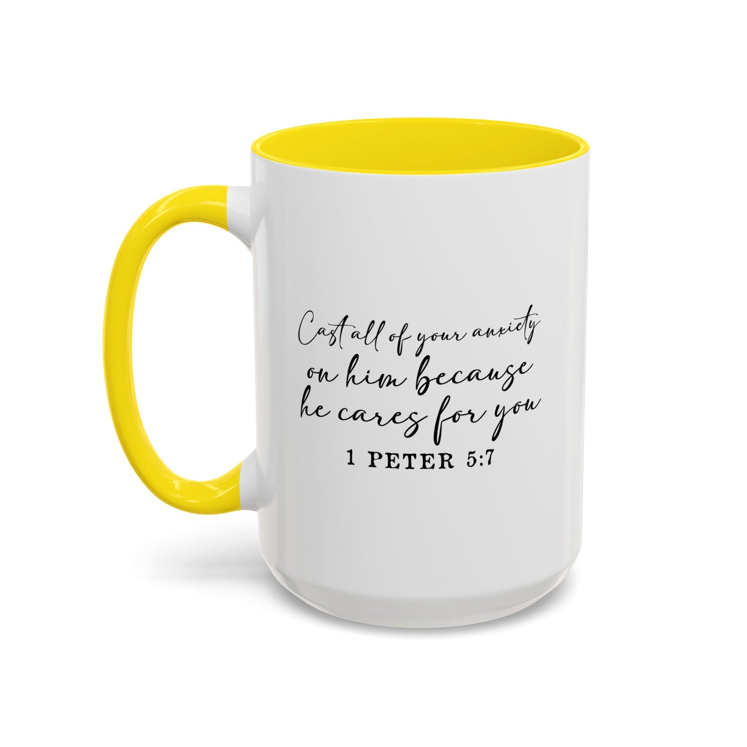 Coffee Mug: Scripture 1 Peter 5:7