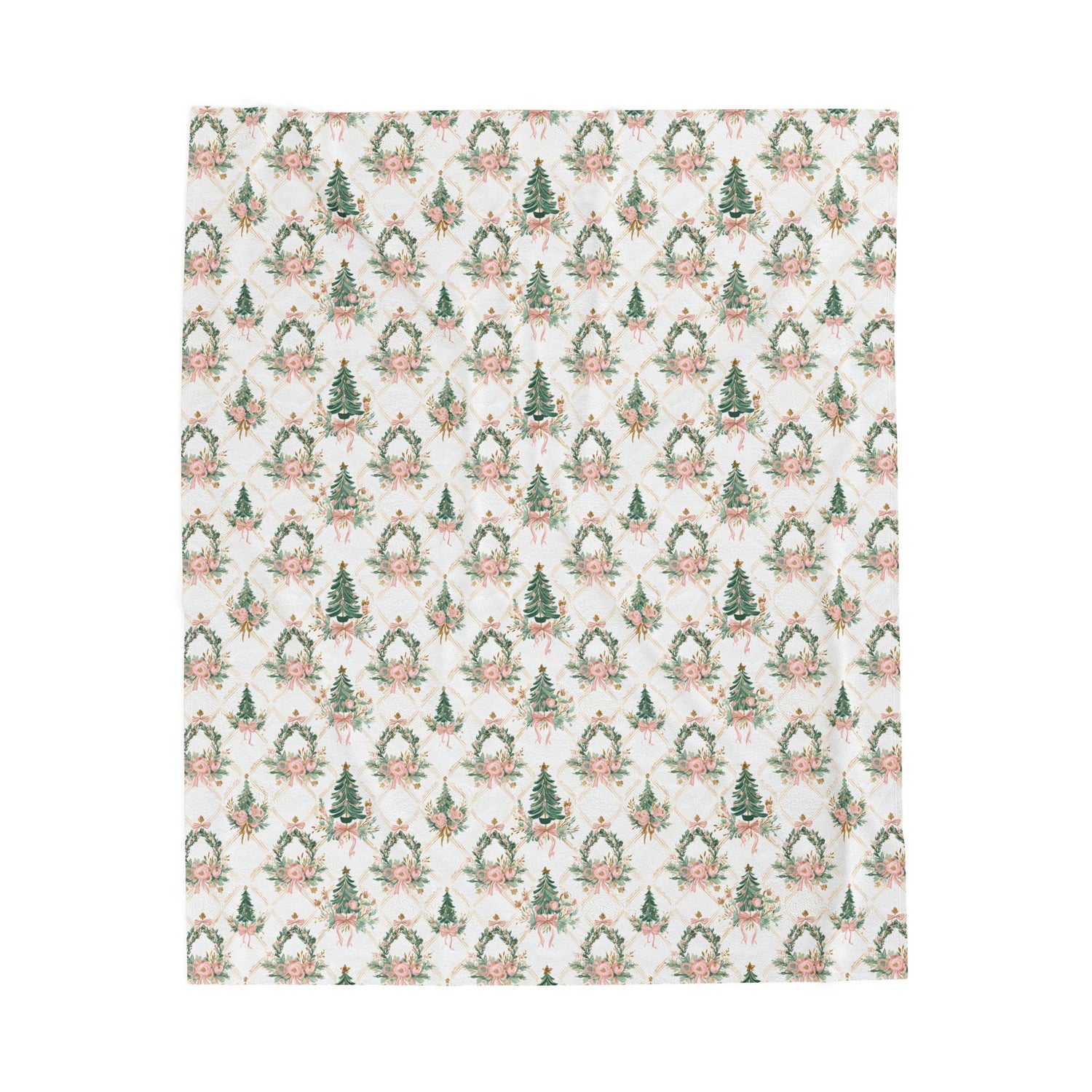 Elegant Christmas Trees Velveteen Plush Blanket