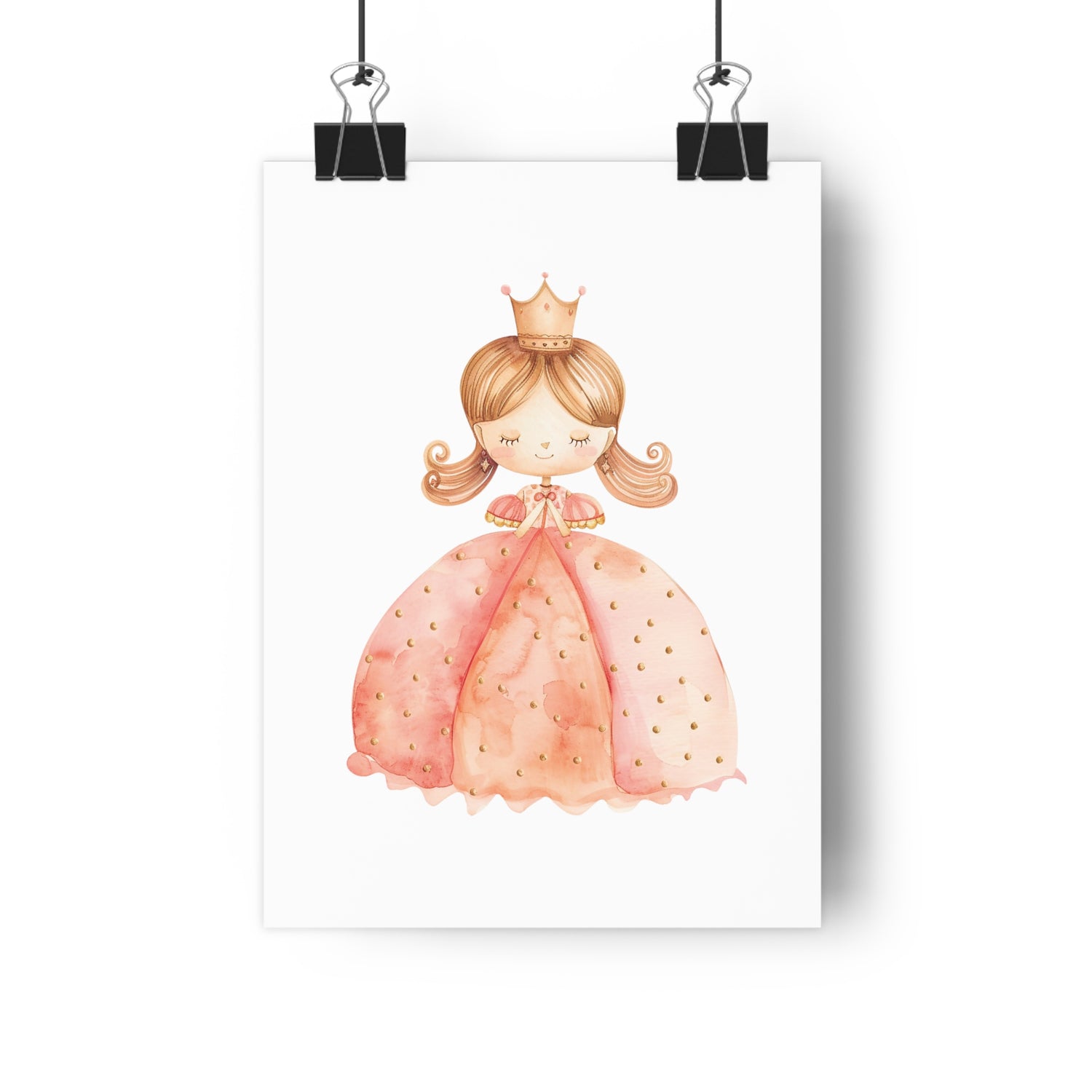 Giclée Art Print Watercolor Pink Princess 4