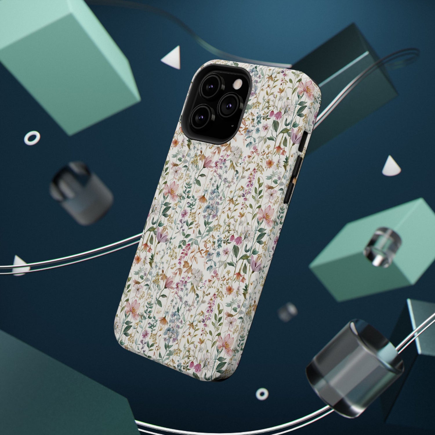 Floral Impact-Resistant Phone Case, iPhone, Samsung