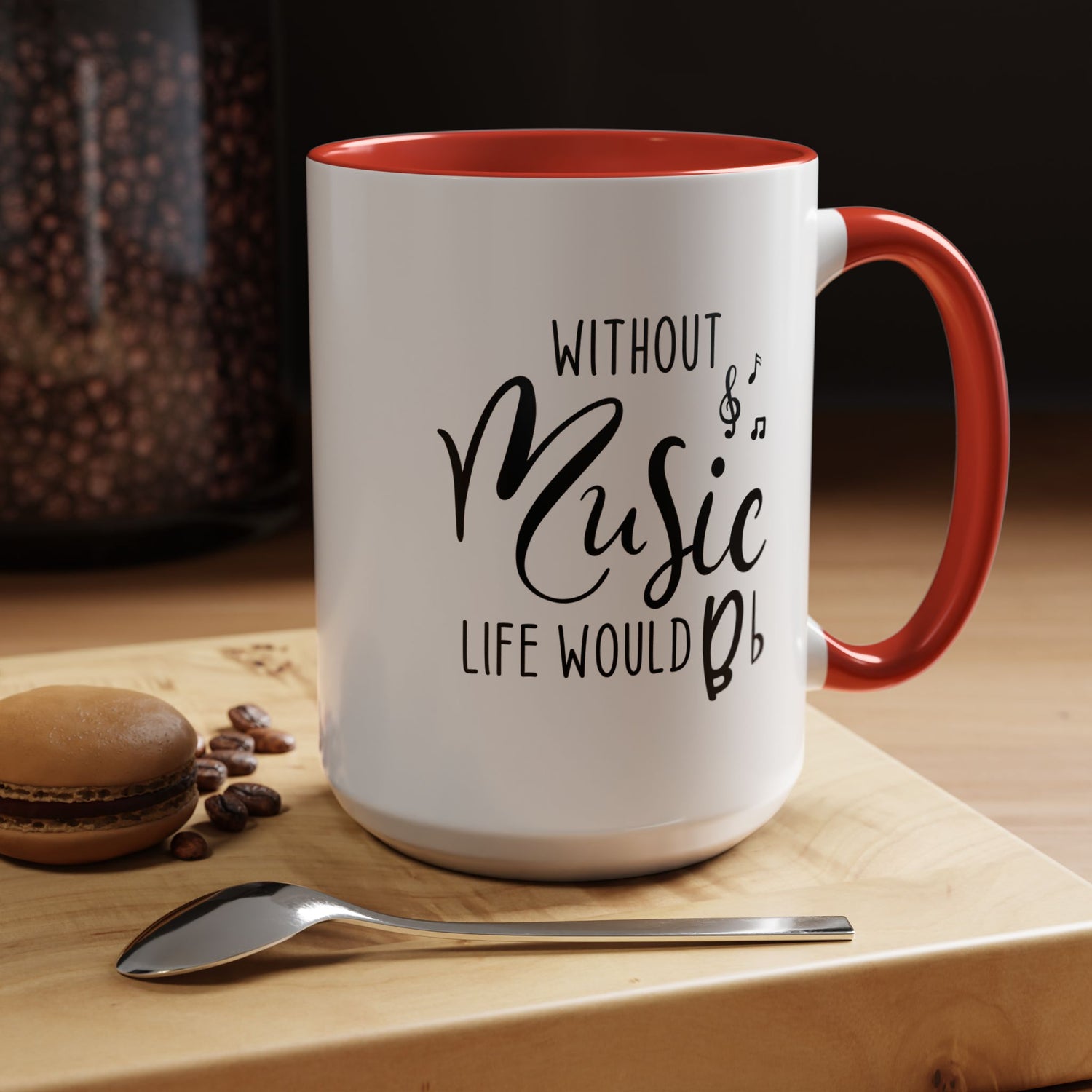 Music Lover Mug/Without Music/Accent Coffee Mug (11, 15oz)/Double-sided Mug/Music Quote Mug/Gifts for him/her/Music Teacher