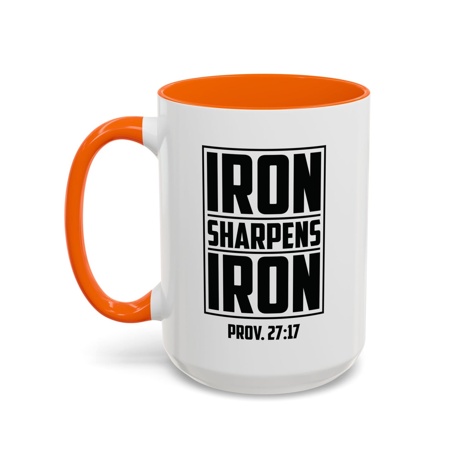 Iron Sharpens Iron Coffee Mug - Inspirational Gift for Friends, Motivational Mug, Proverbs 27:17, Home Office Coffee Cup, Encouragement Mug