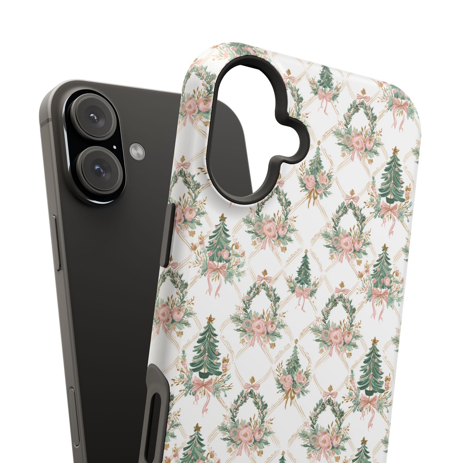 Impact-Resistant Phone Case - Festive Floral Design, Impact-Resistant, iPhone, Samsung