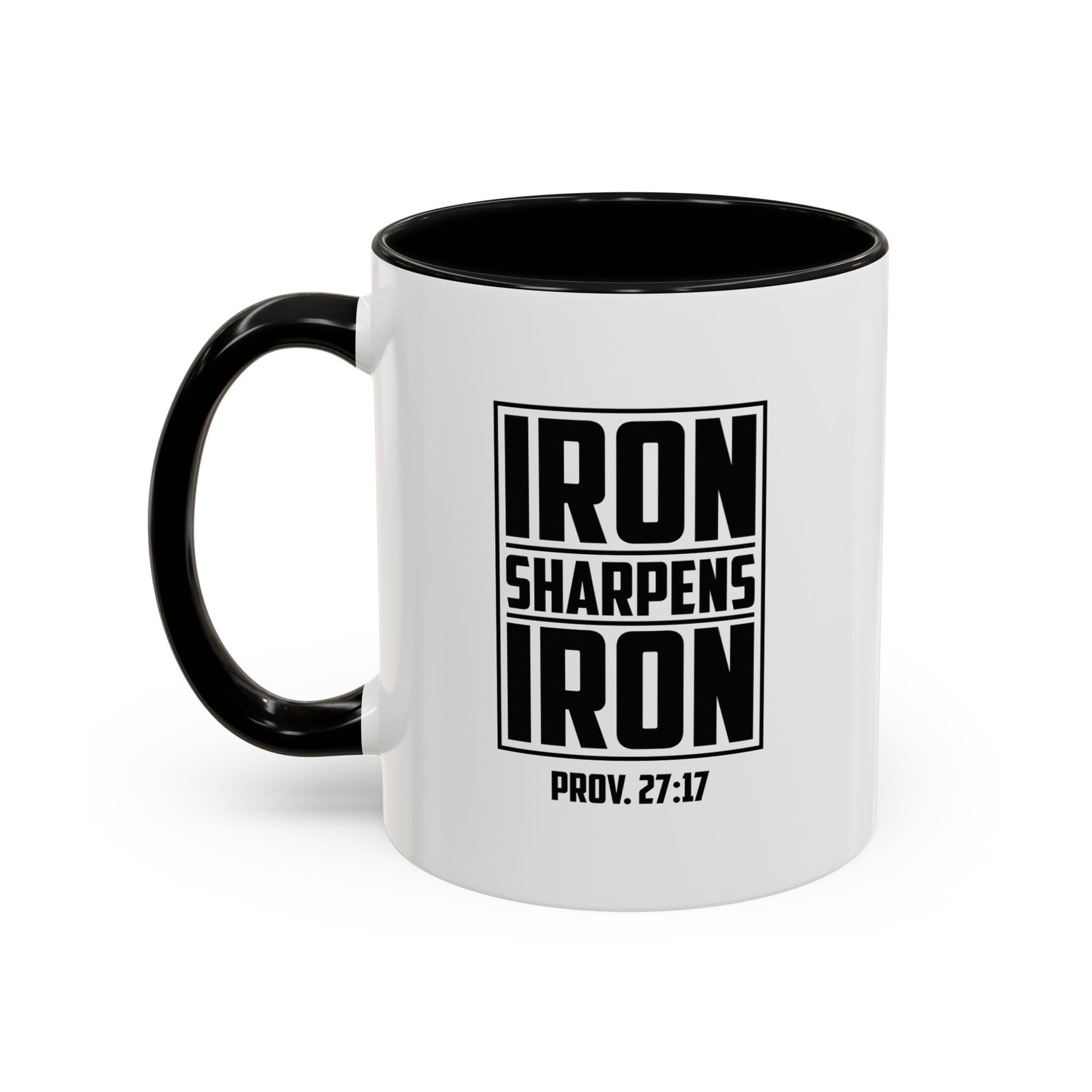 Iron Sharpens Iron Coffee Mug - Inspirational Gift for Friends, Motivational Mug, Proverbs 27:17, Home Office Coffee Cup, Encouragement Mug