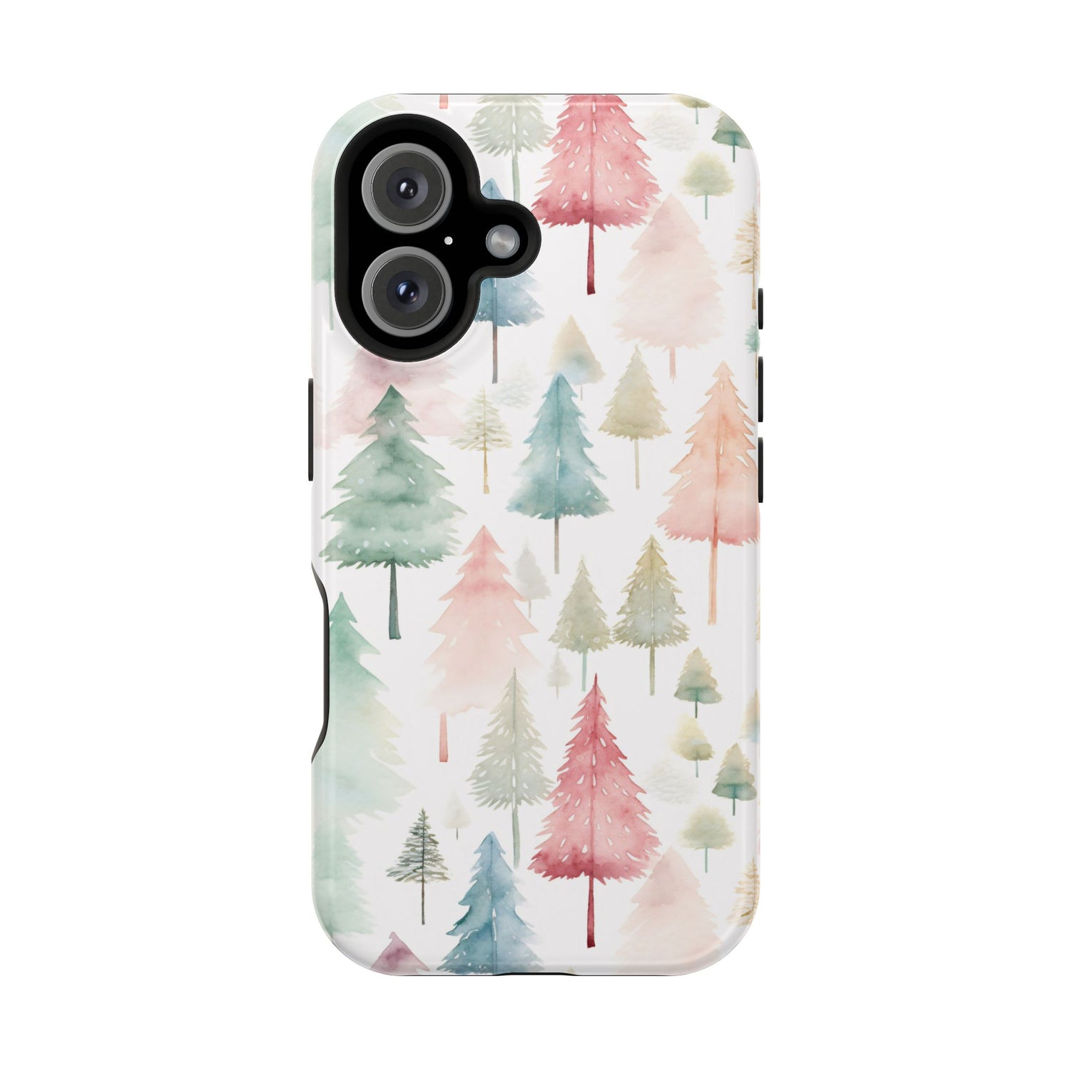 Watercolor Christmas Trees Impact-Resistant Phone Case, iPhone, Samsung