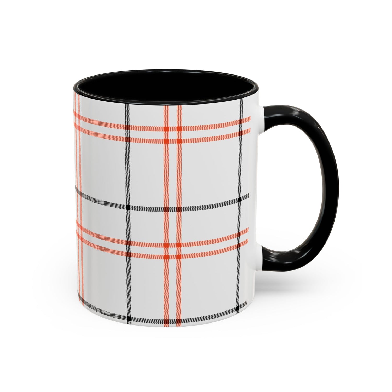 Plaid Accent Coffee Mug | Cozy Vibes, Perfect Gift for Coffee Lovers, Home Decor, Fall and Winter Celebrations, Kitchen Essentials