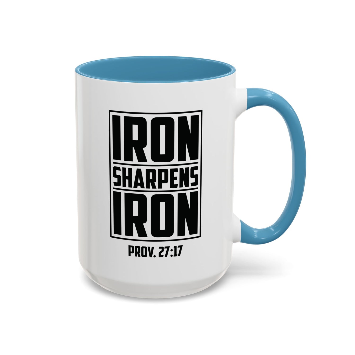 Iron Sharpens Iron Coffee Mug - Inspirational Gift for Friends, Motivational Mug, Proverbs 27:17, Home Office Coffee Cup, Encouragement Mug