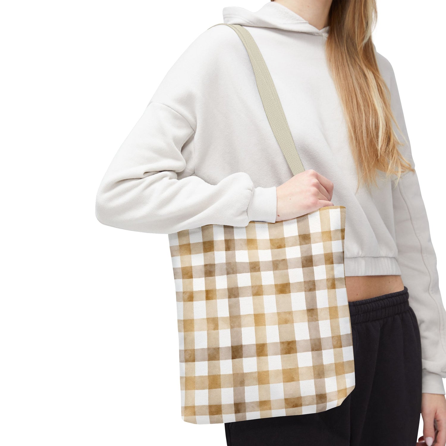 Chic Gingham Fall Tote Bag