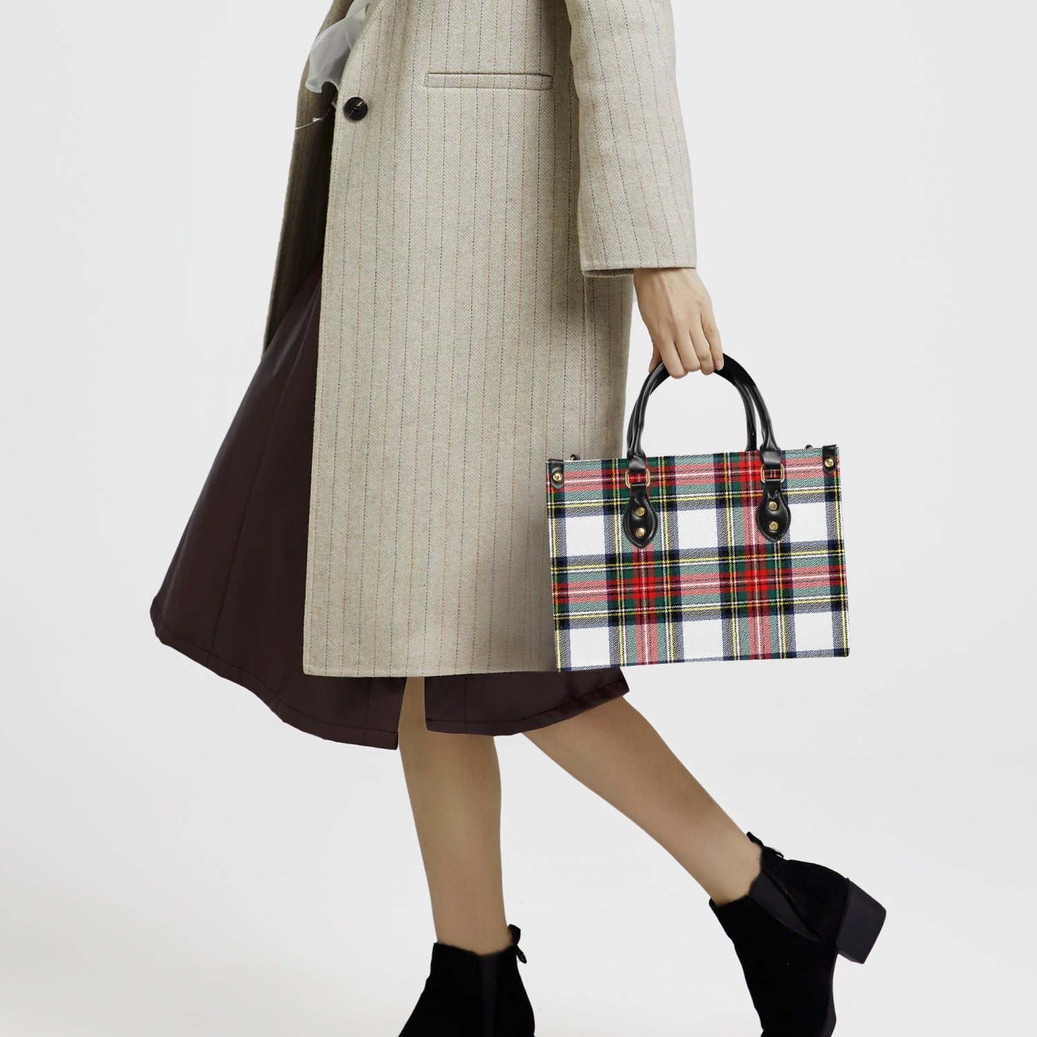 Elegant Classic Tote for Women Holiday Plaid