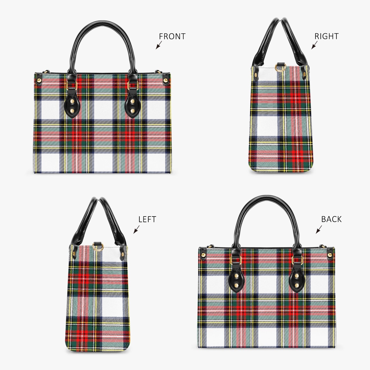 Elegant Classic Tote for Women Holiday Plaid