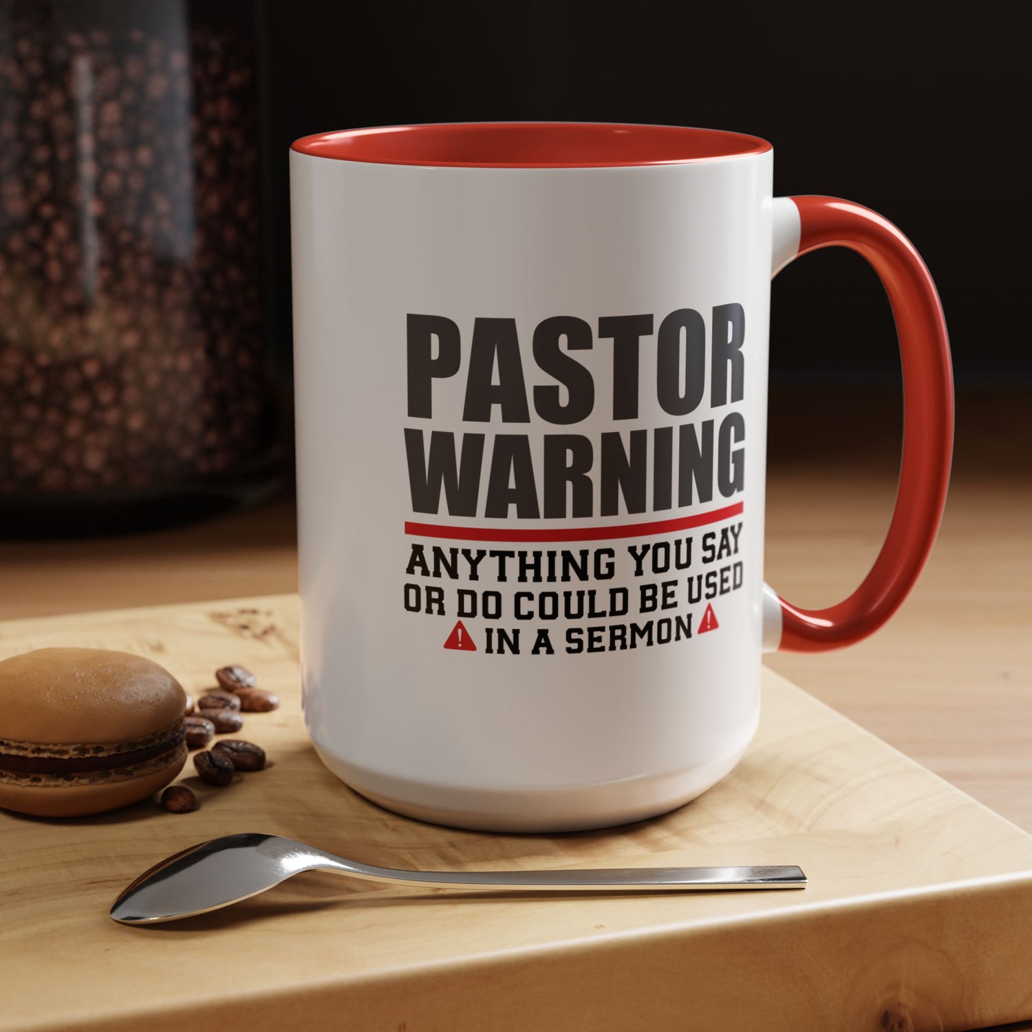 Funny Pastor Warning Coffee Mug, Christian Gift for Pastors, Humorous Church Coffee Cup, Sermon Inspiration Mug, For Ministry Lovers