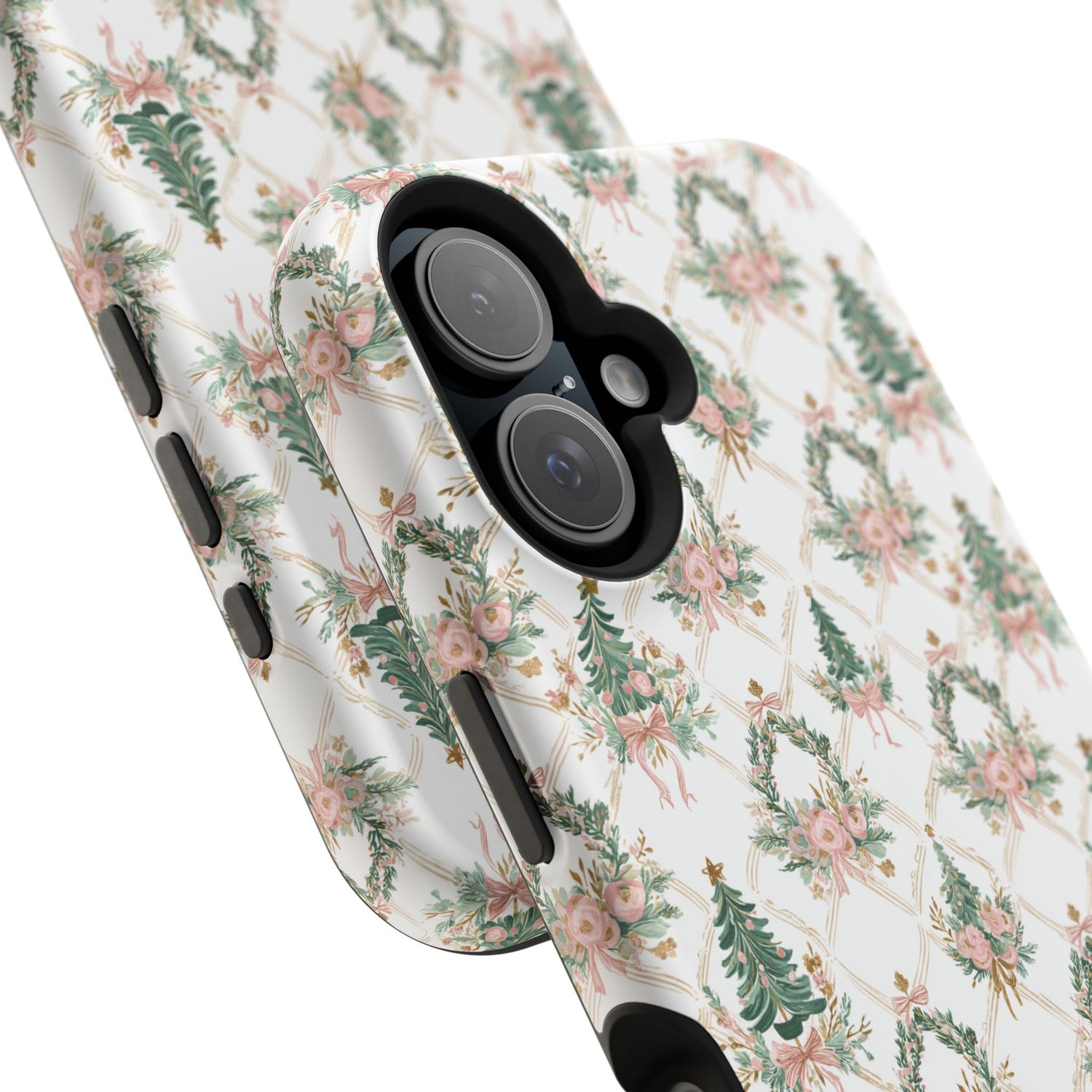 Impact-Resistant Phone Case - Festive Floral Design, Impact-Resistant, iPhone, Samsung