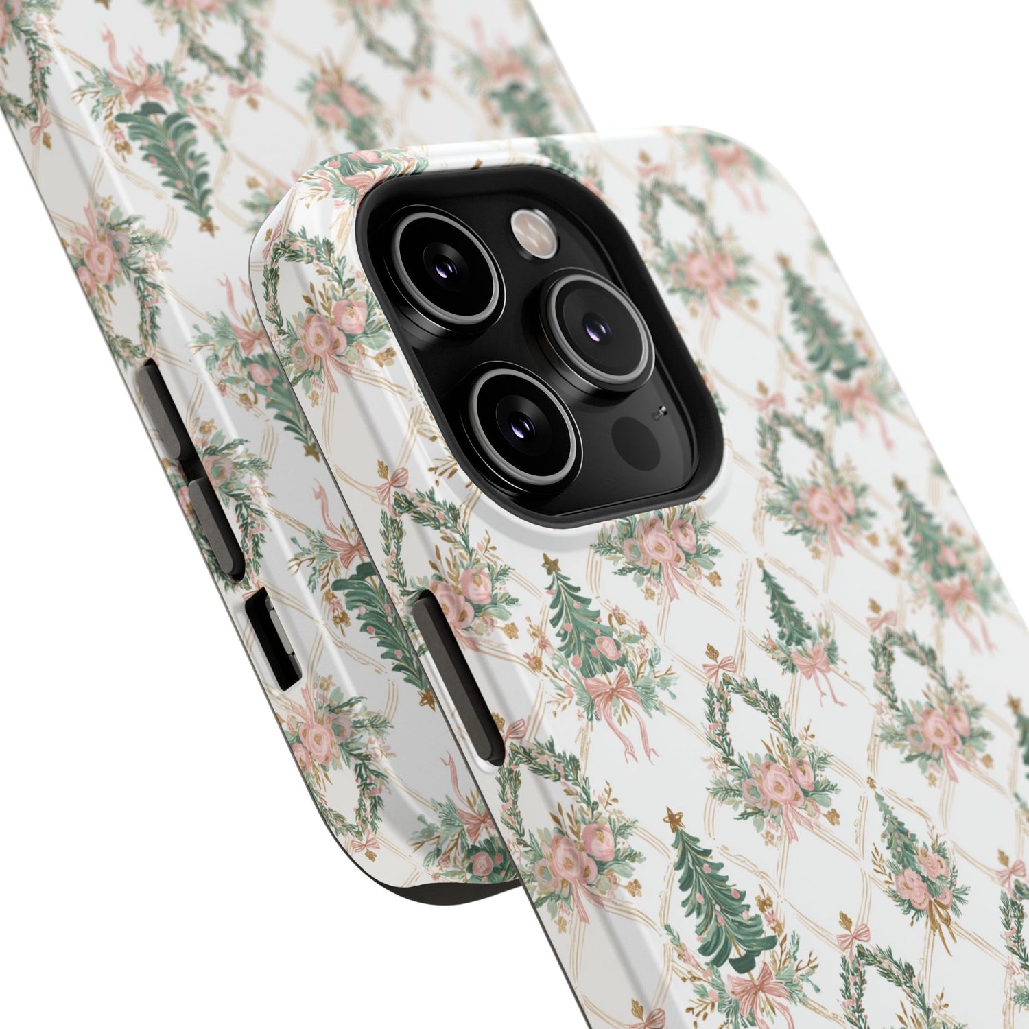 Impact-Resistant Phone Case - Festive Floral Design, Impact-Resistant, iPhone, Samsung