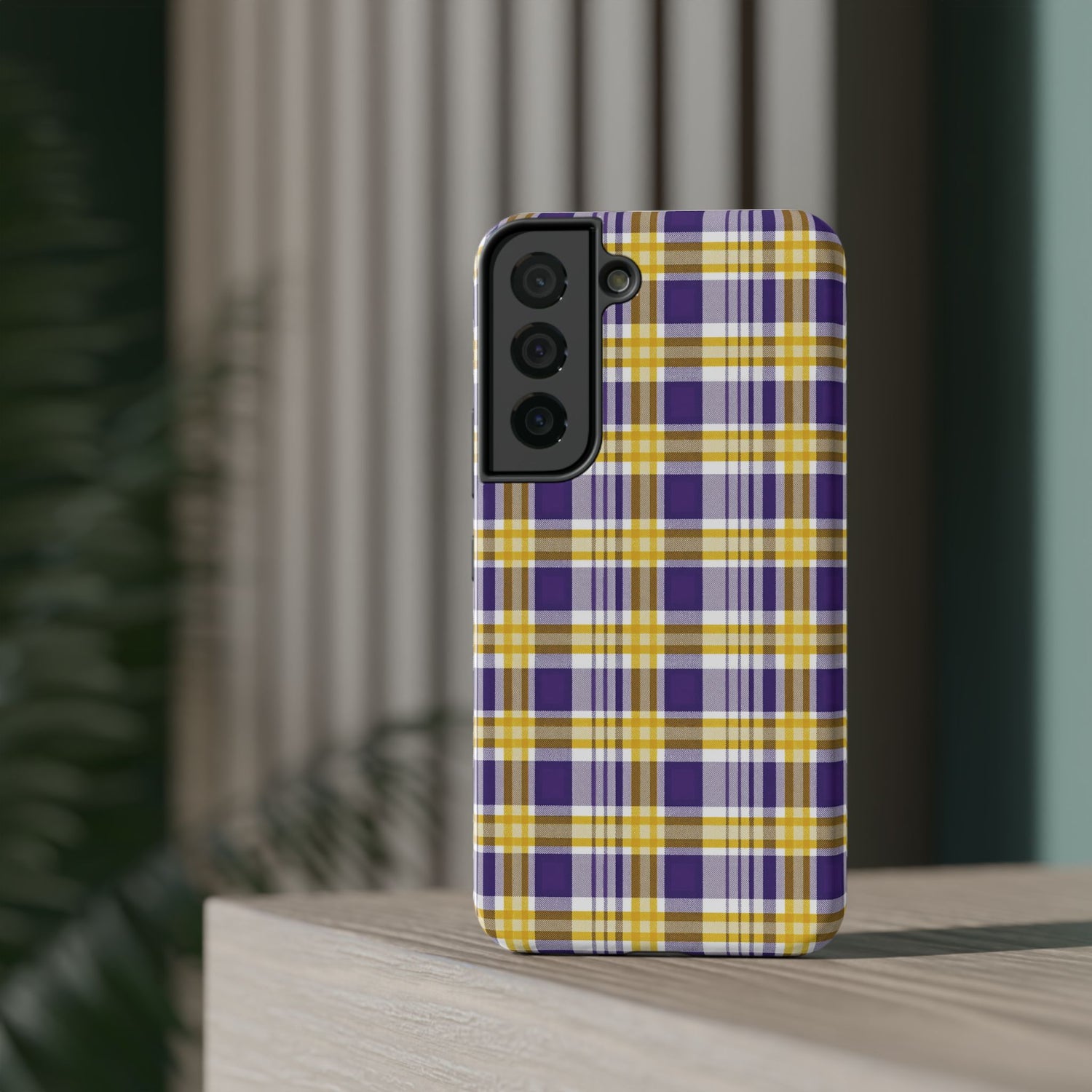 Impact-Resistant Phone Case- Louisiana Plaid