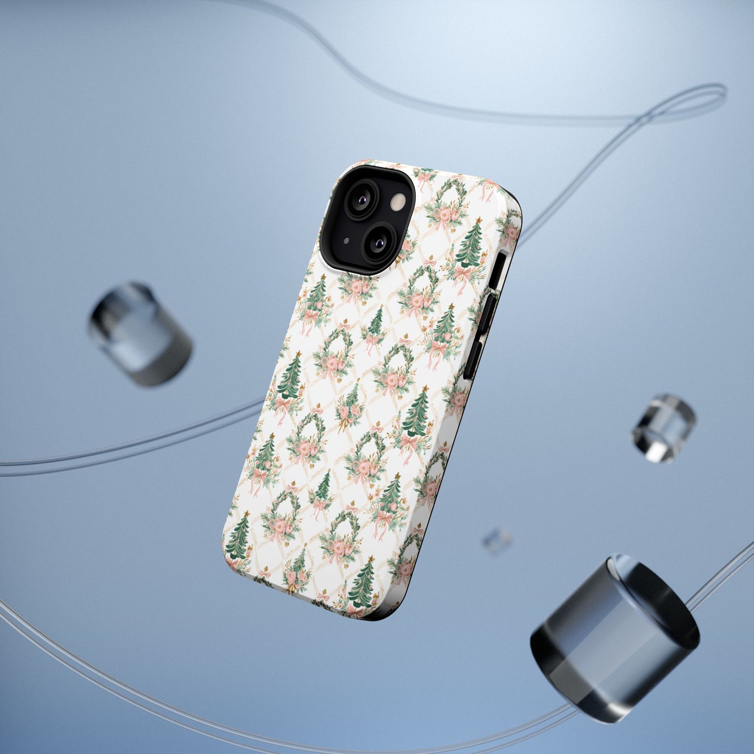 Impact-Resistant Phone Case - Festive Floral Design, Impact-Resistant, iPhone, Samsung