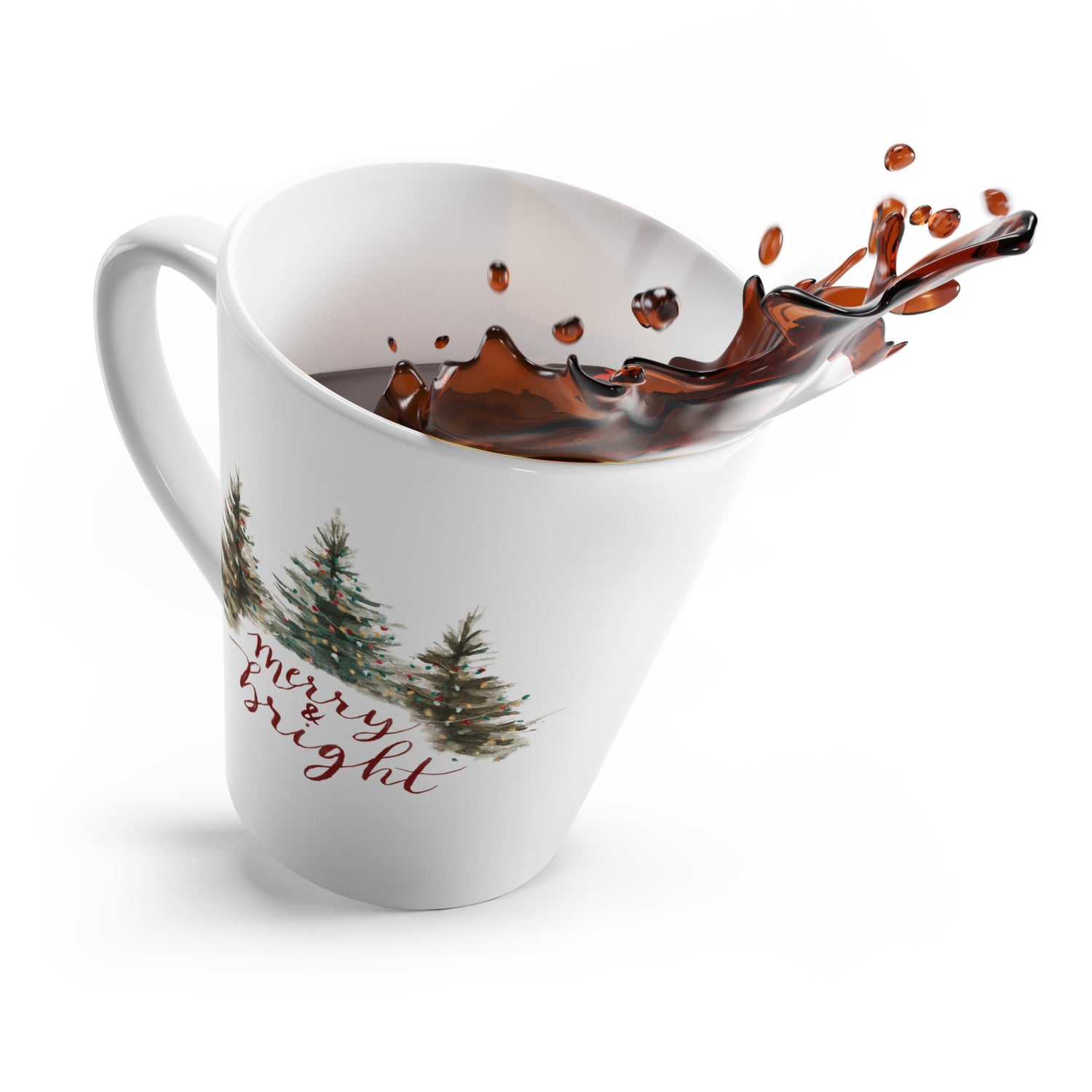 Merry & Bright Holiday Latte Mug | Christmas Coffee Cup