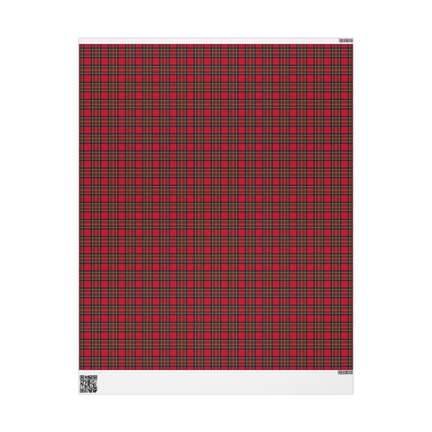 Red and green plaid pattern on a white background