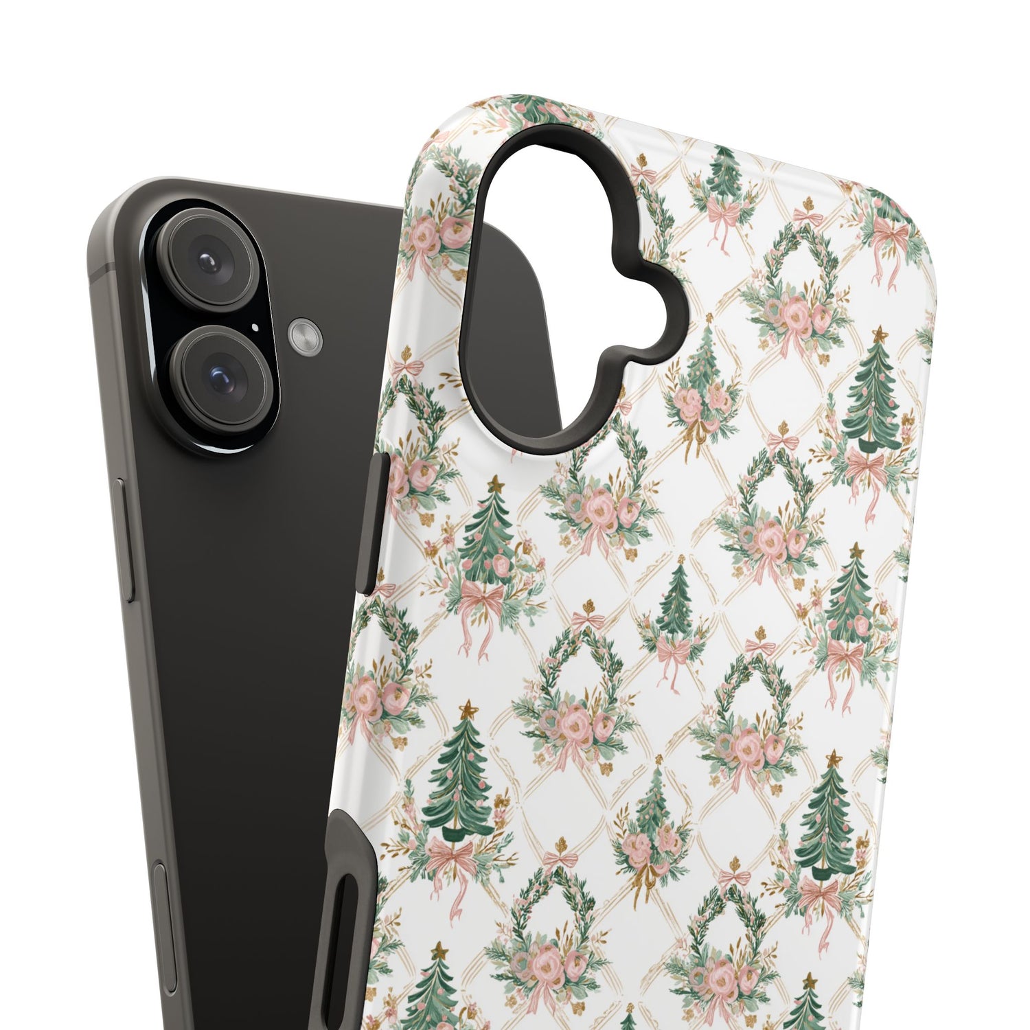 Impact-Resistant Phone Case - Festive Floral Design, Impact-Resistant, iPhone, Samsung