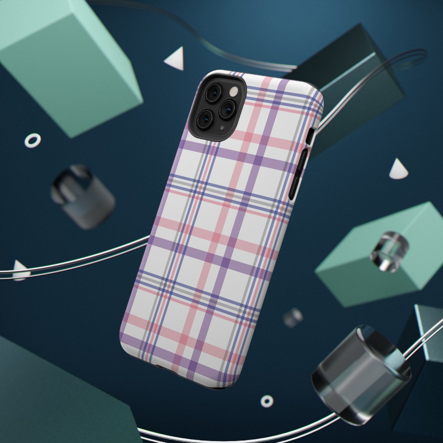 Impact-Resistant Cases - Spring Plaid Pink Purple