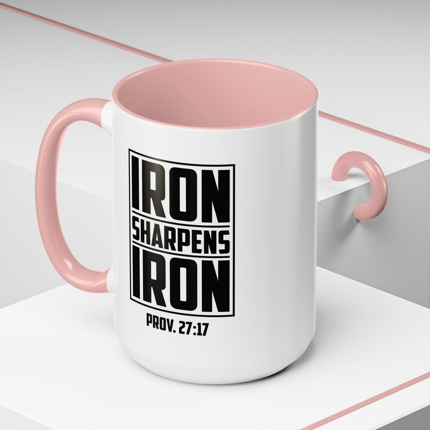 Iron Sharpens Iron Coffee Mug - Inspirational Gift for Friends, Motivational Mug, Proverbs 27:17, Home Office Coffee Cup, Encouragement Mug
