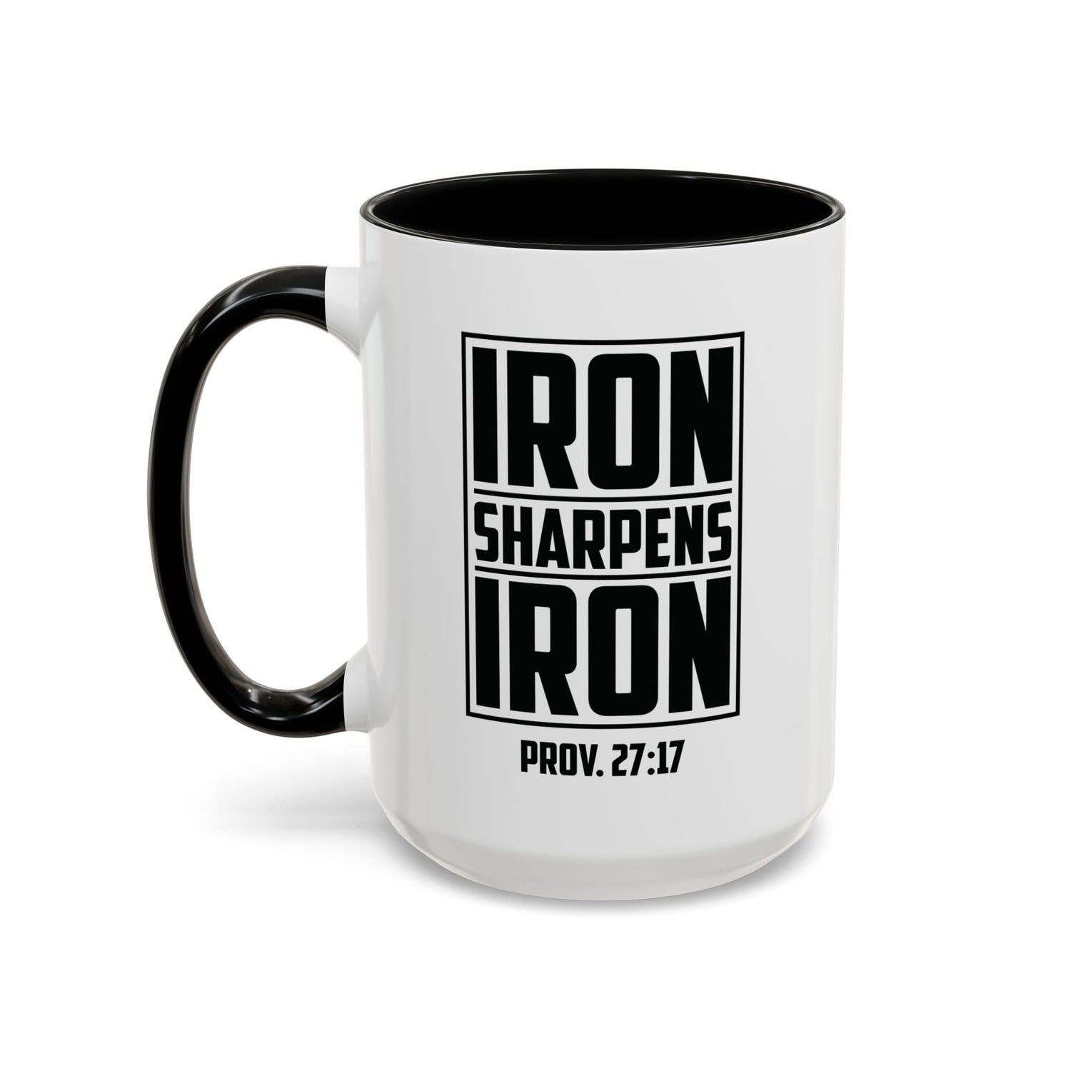 Iron Sharpens Iron Coffee Mug - Inspirational Gift for Friends, Motivational Mug, Proverbs 27:17, Home Office Coffee Cup, Encouragement Mug